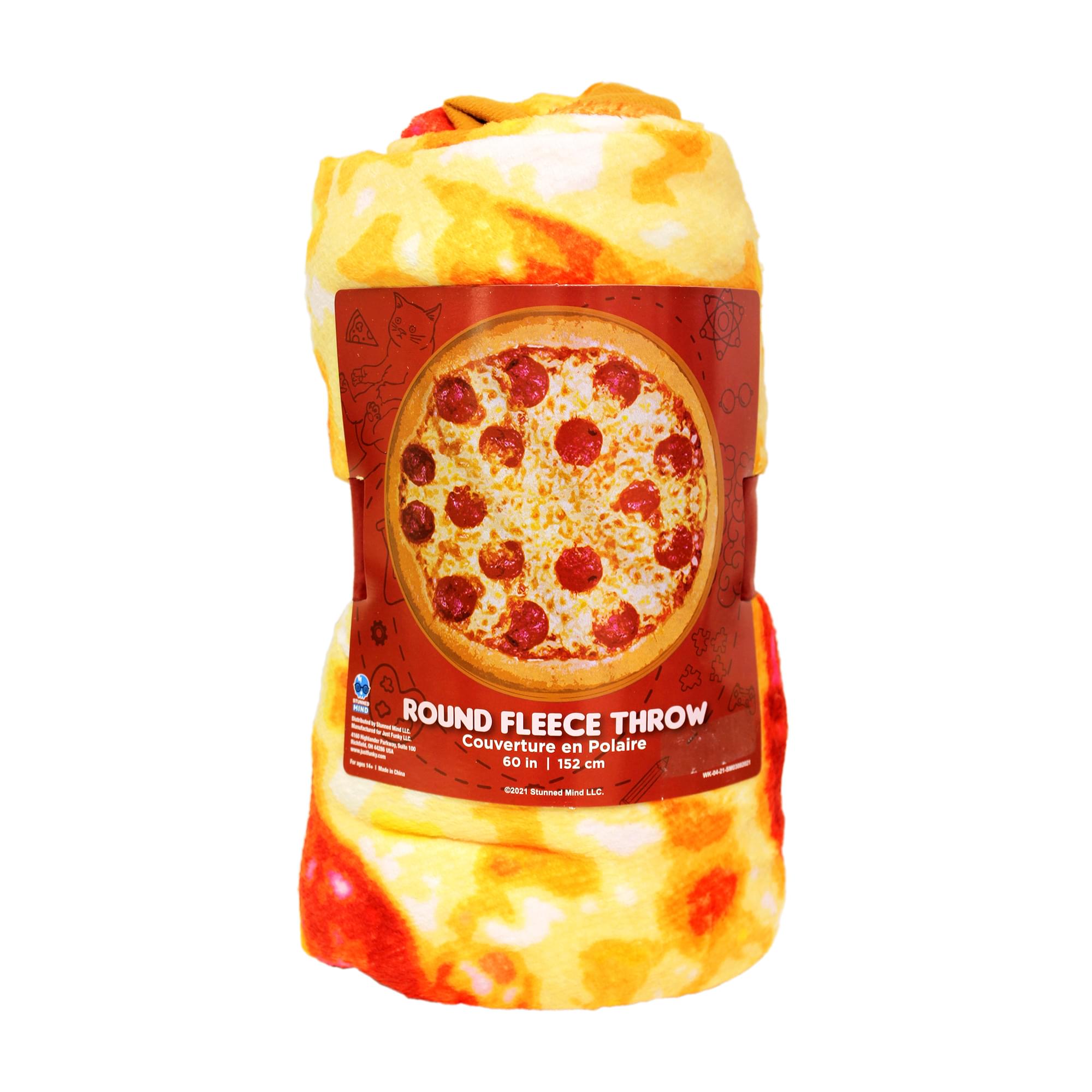 Delicious Pepperoni Pizza Round Throw Blanket - Warm & Cozy