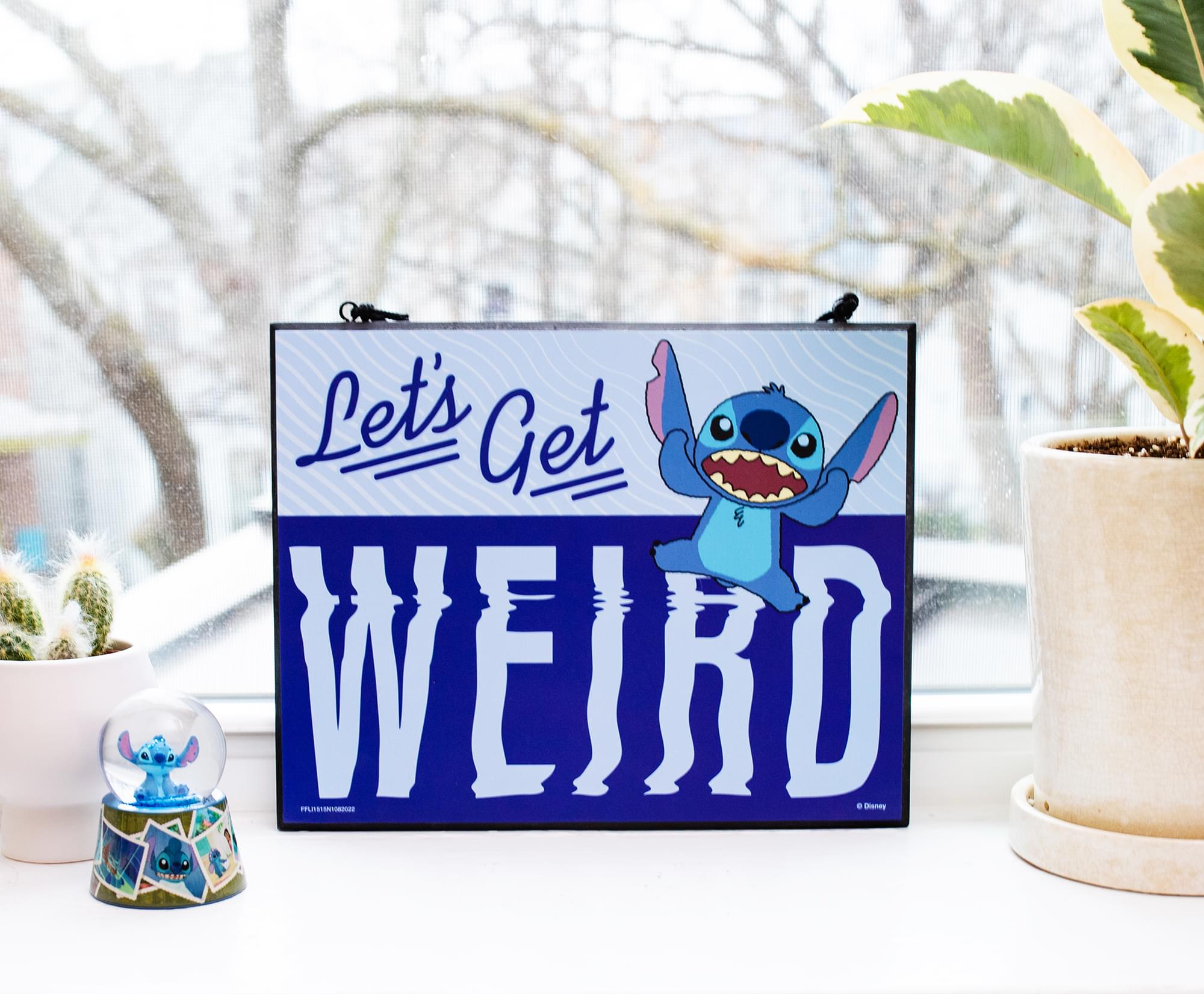 Disney Lilo & Stitch: Let's Get Weird Reversible Wall Hanging Sign - Out-of-this-World Decor!