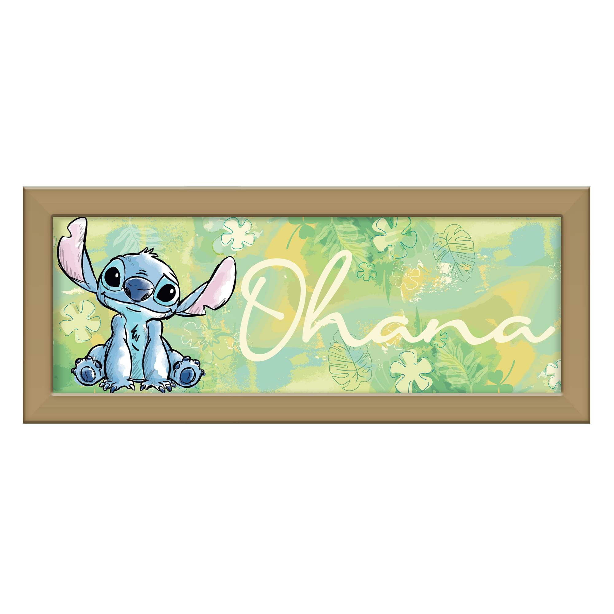 Enchanting Disney Lilo & Stitch Ohana Framed Wall Art - 12 x 5 Inches