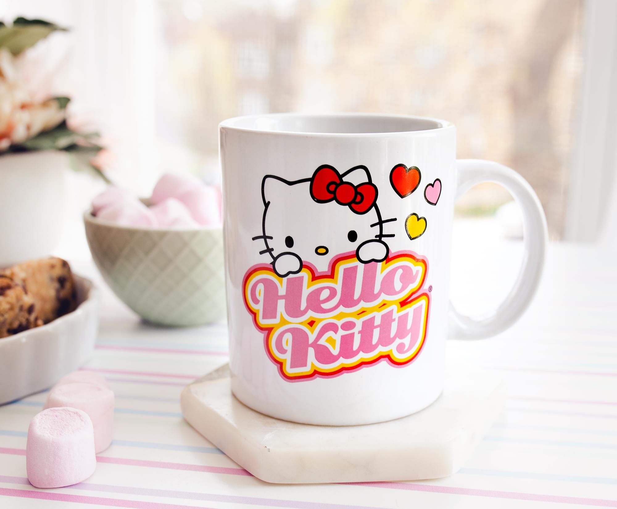 Sanrio Hello Kitty Heart-Peeking Ceramic Mug - 12 Ounce Delight