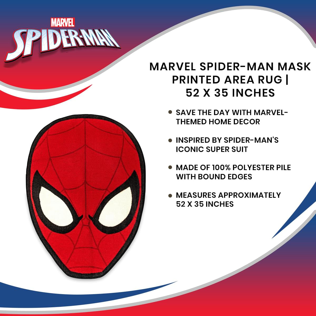 Unleash Your Inner Spider-Man with This Awesome Mask-Printed Area Rug!