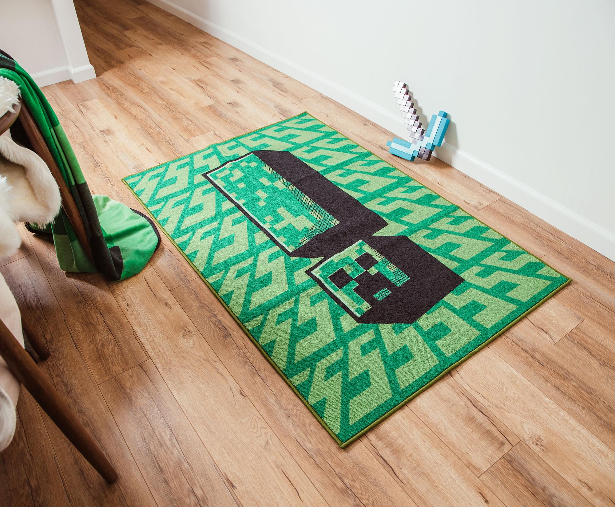 Epic Minecraft Green Creeper Area Rug - 60 x 39 Inches