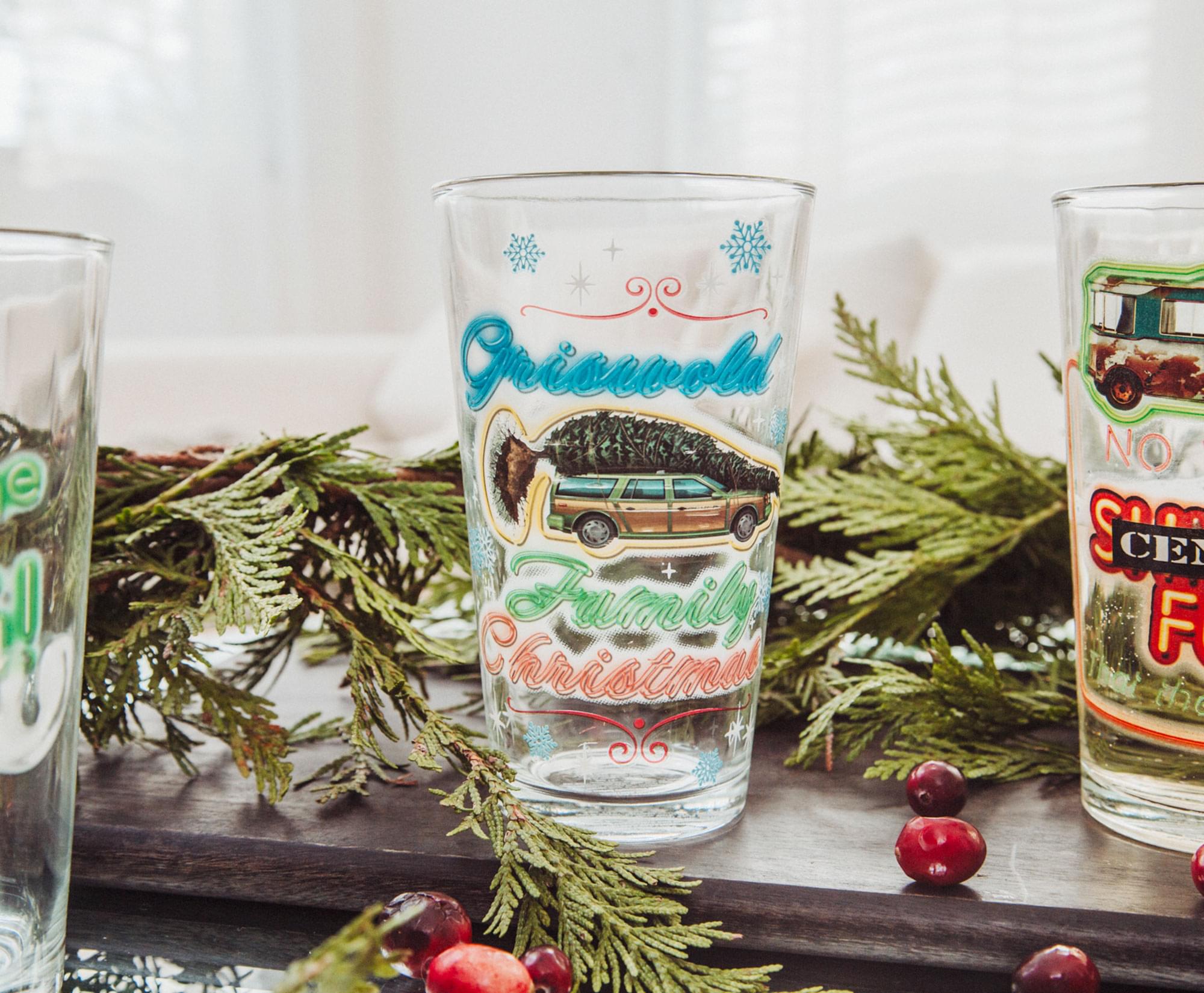 National Lampoon's Christmas Vacation 16-Ounce Pint Glasses Set of 4 - Festive Holiday Drinkware