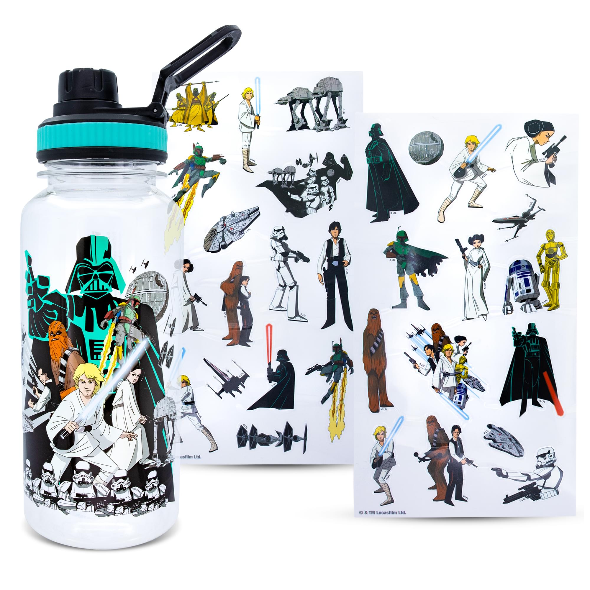 Star Wars Legacy Twist Spout 32 Oz Water Bottle with Stickers