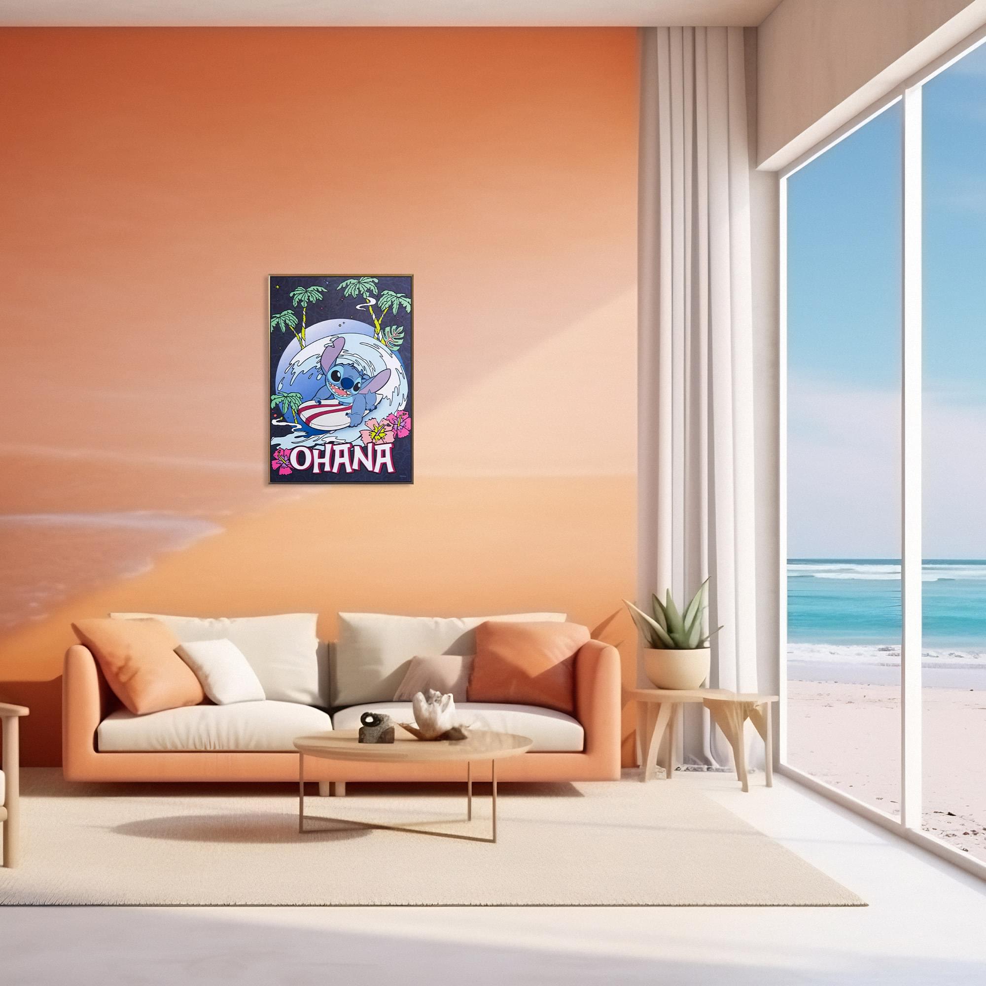 Enchanting Disney Lilo & Stitch Ohana Framed Wall Art - 13 x 19 Inches