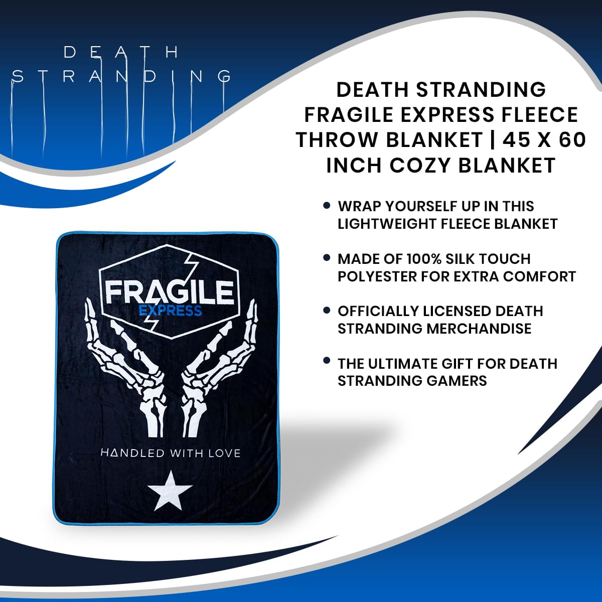 Death Stranding Fragile Express Super Cozy Fleece Throw Blanket - 45 x 60 Inches