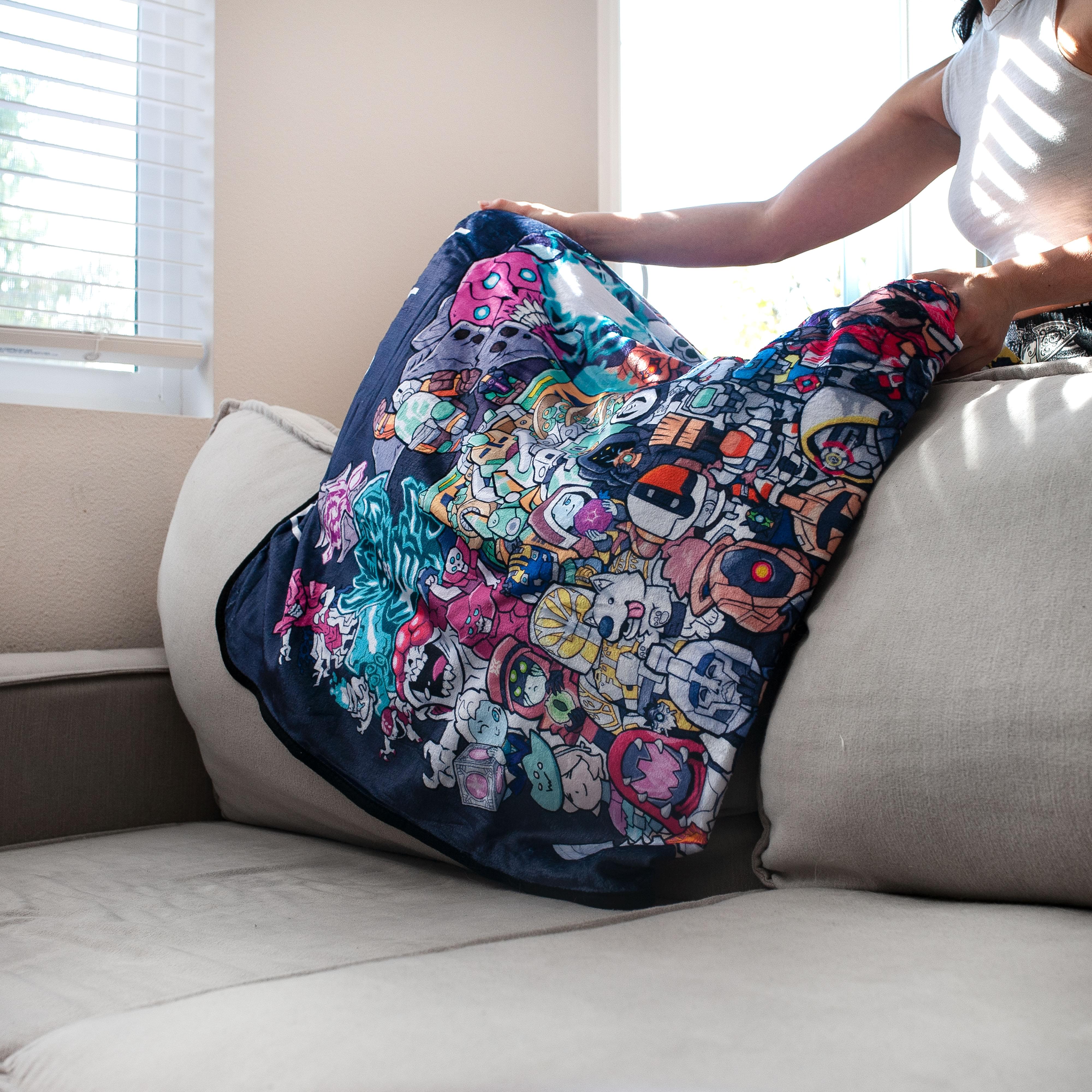 Destiny Chibi Characters Lightweight Fleece Throw - A Must - Have for Fans!