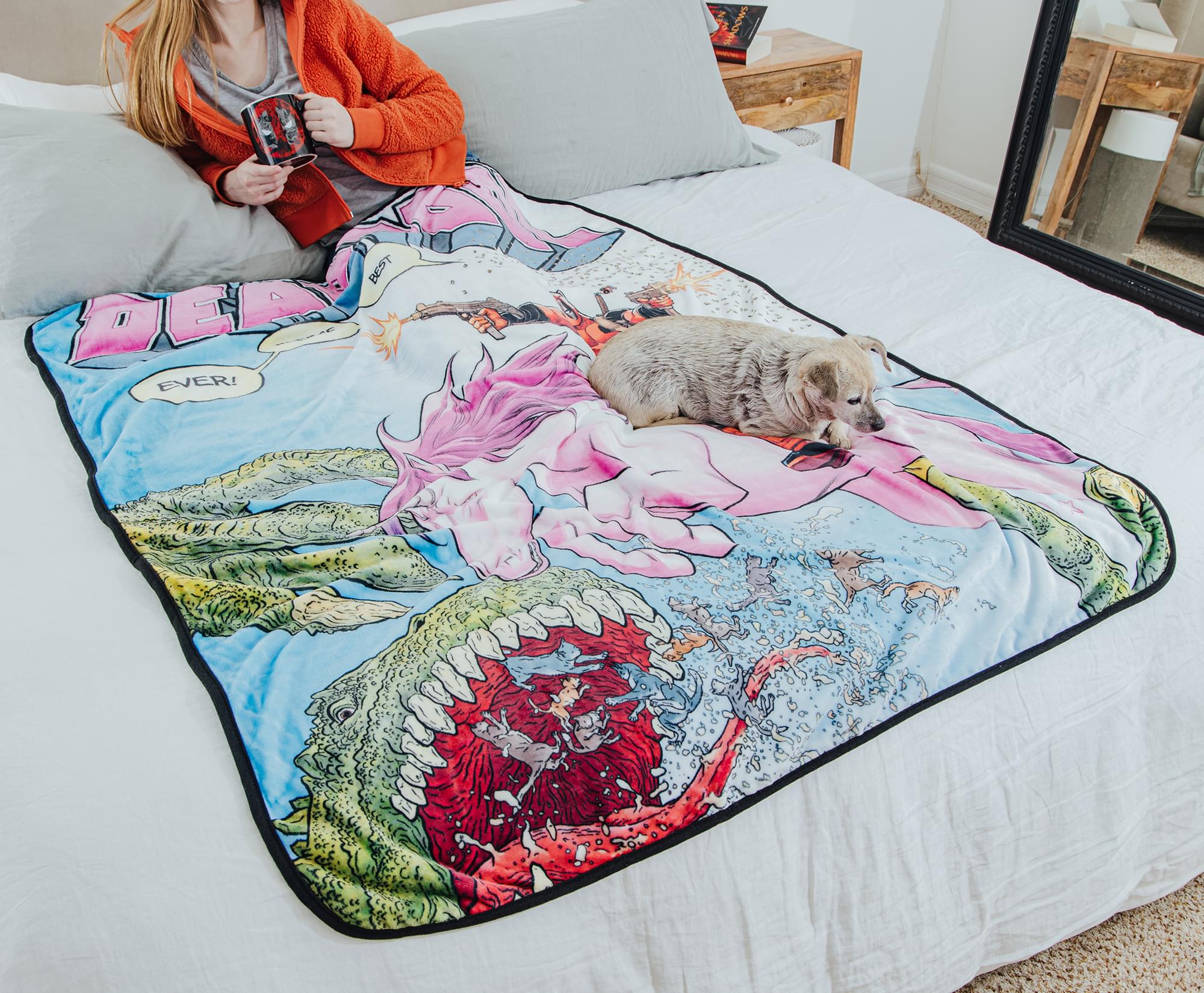 Deadpool Marvel Comics Best Fleece Ever Raschel Throw Blanket - 50 x 60 Inches