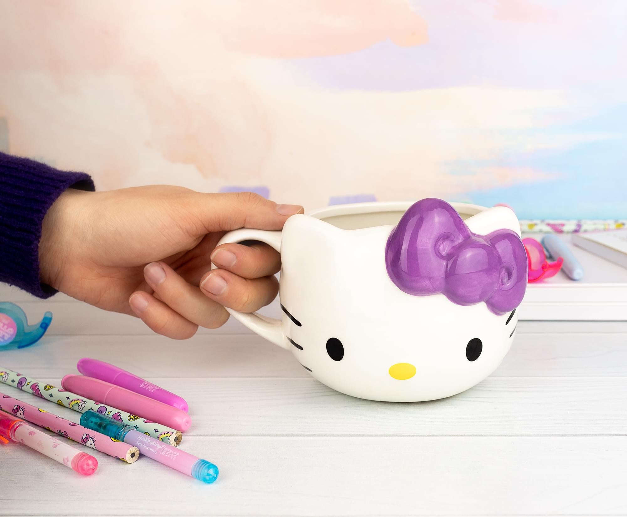 Sanrio Hello Kitty Purple Bow Ceramic Mug - 20 Ounce Delight