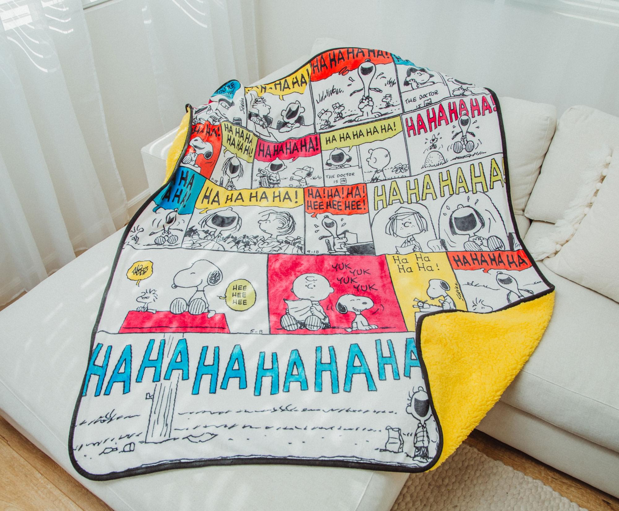 Peanuts Gang Sherpa Throw Blanket - 50 x 60 Inches of Comic Fun