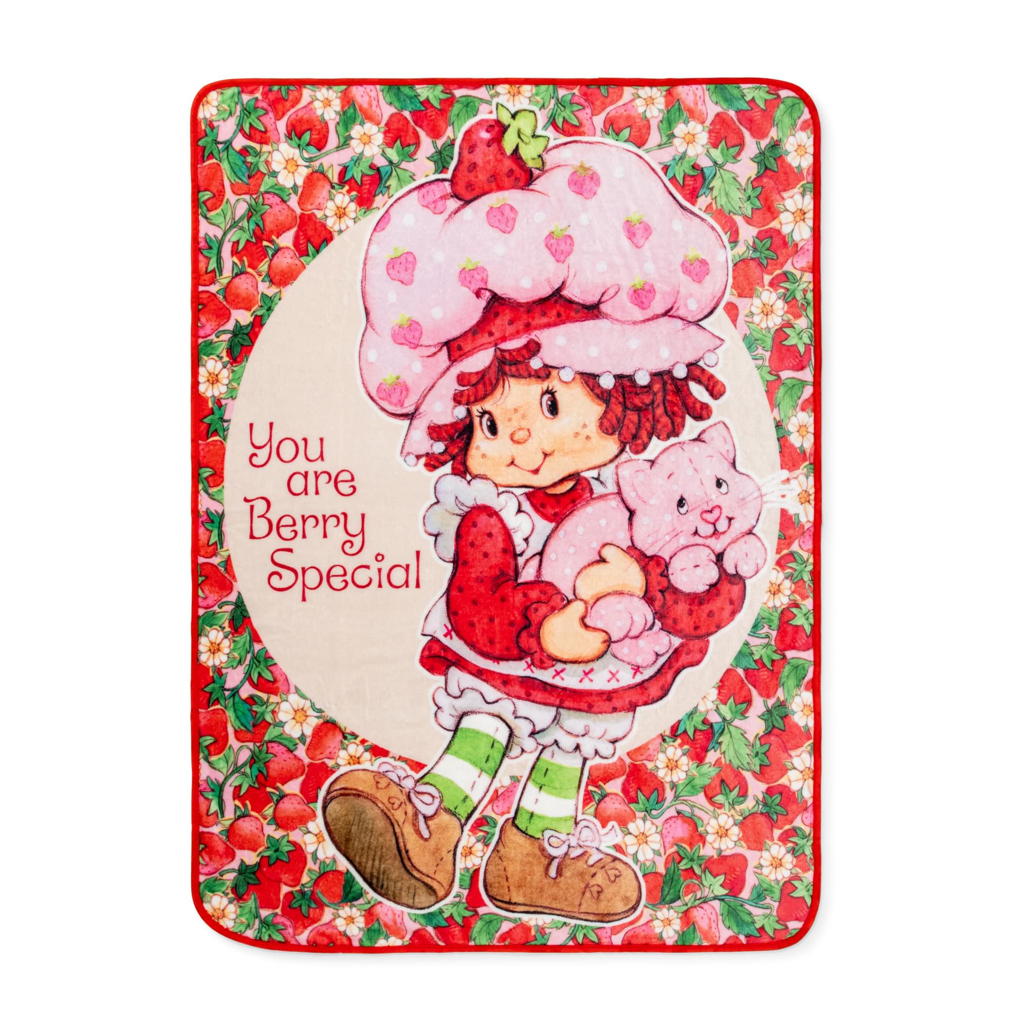 Berry Special Strawberry Shortcake Raschel Throw Blanket - 45 x 60 Inches