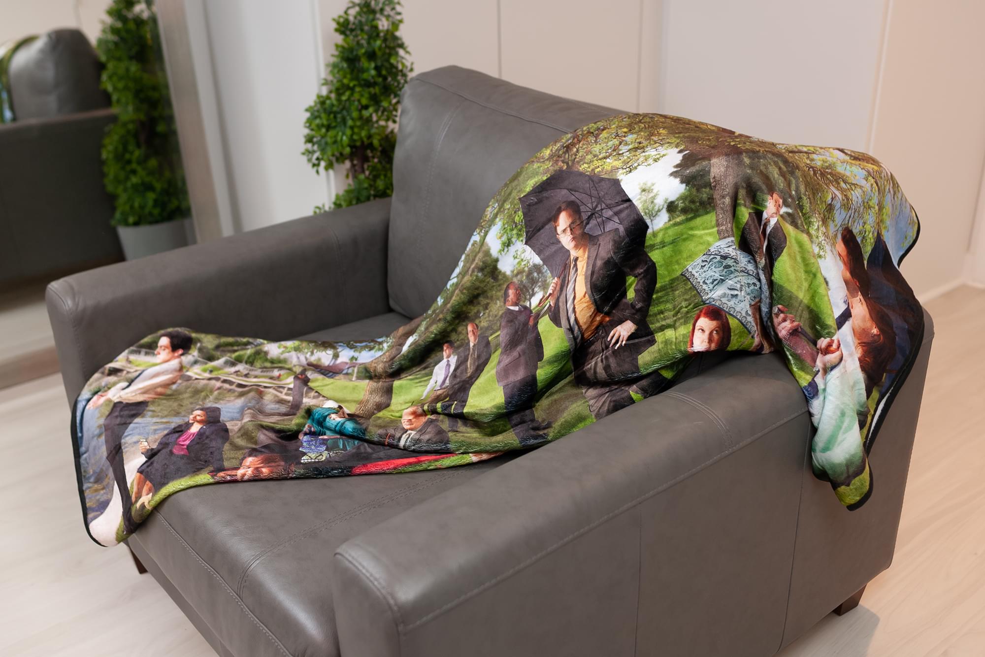 The Office Sunday Afternoon Art Style Fleece Throw Blanket - 60x45 Inches