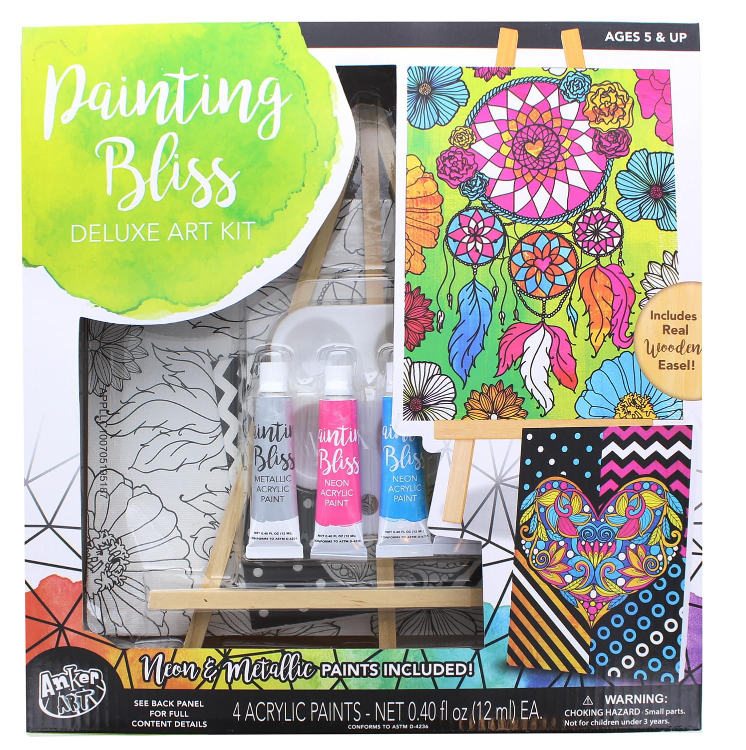 Unleash Your Inner Artist with the Painting Bliss Deluxe Art Kit and Wooden Tabletop Easel