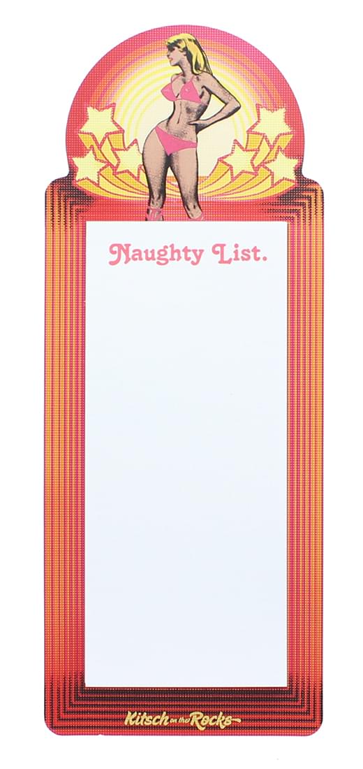 Kitsch on the Rocks Naughty List Nostalgic Notepad