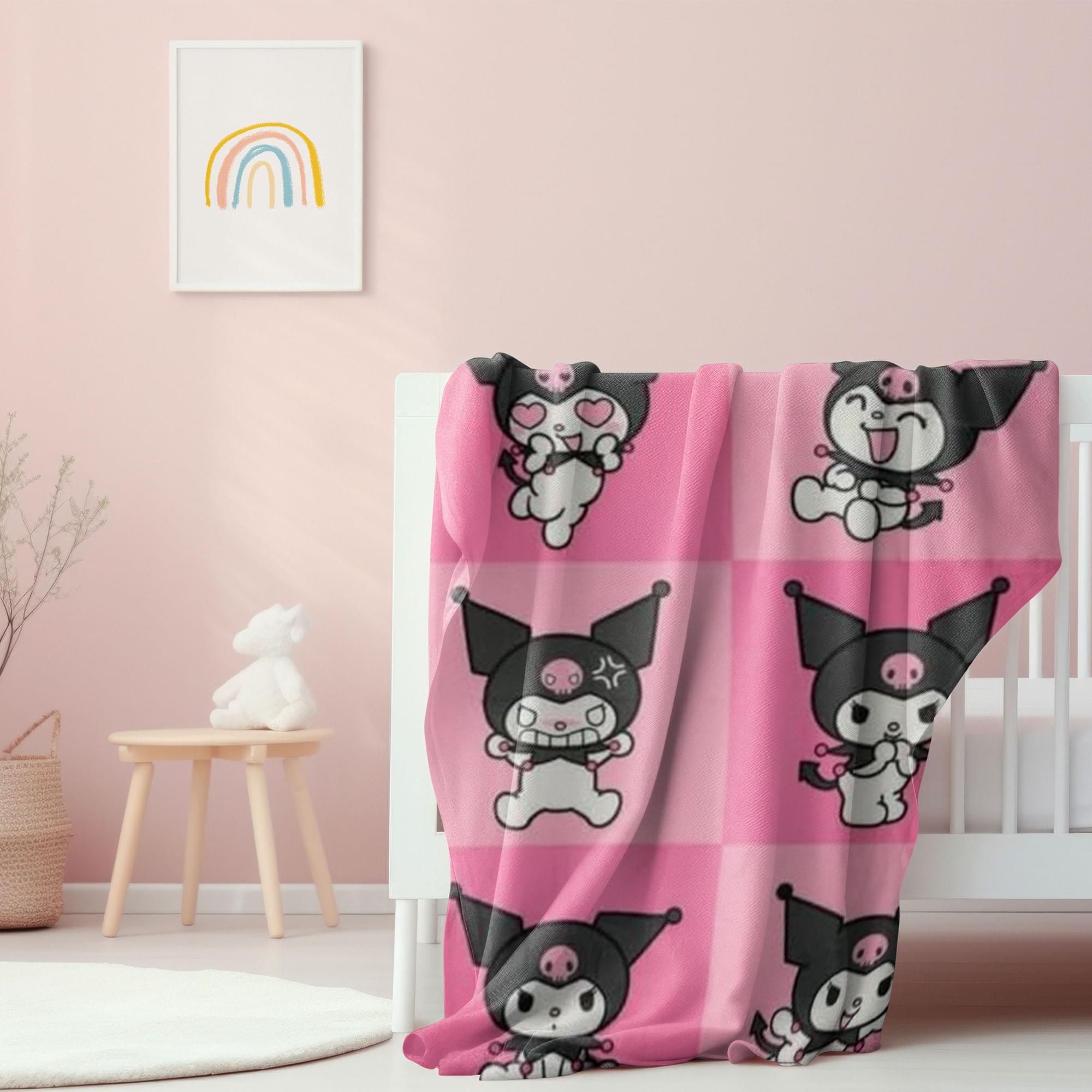 Kuromi-Inspired 45 x 60 Inch Fleece Throw Blanket - Sanrio's Playful Charm