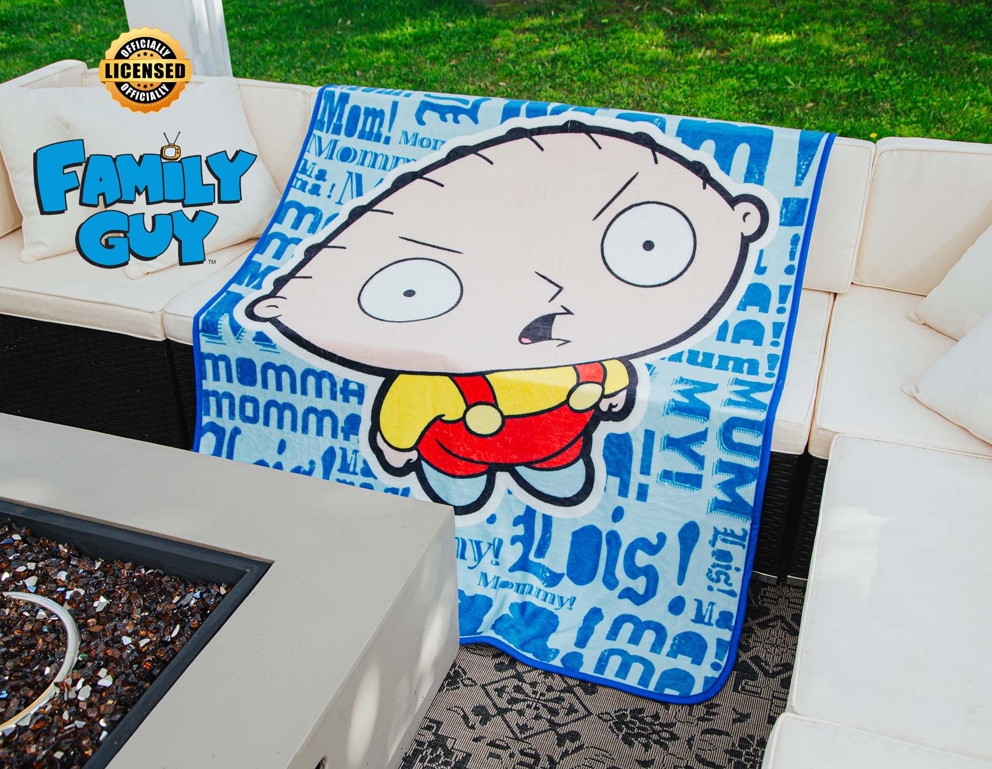 Family Guy Stewie Griffin Mama Raschel Throw Blanket - Cozy & Hilarious