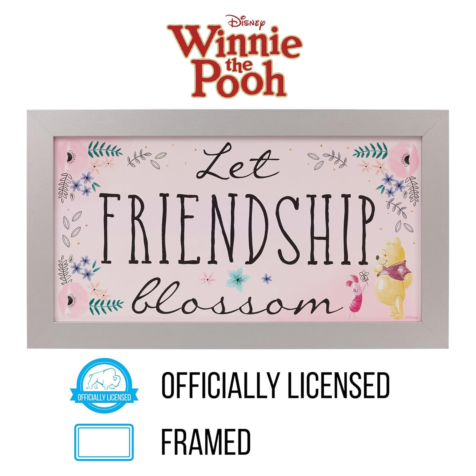 Disney Winnie The Pooh Friendship - Blossoming 10x18 Inch Framed MDF Wall Art