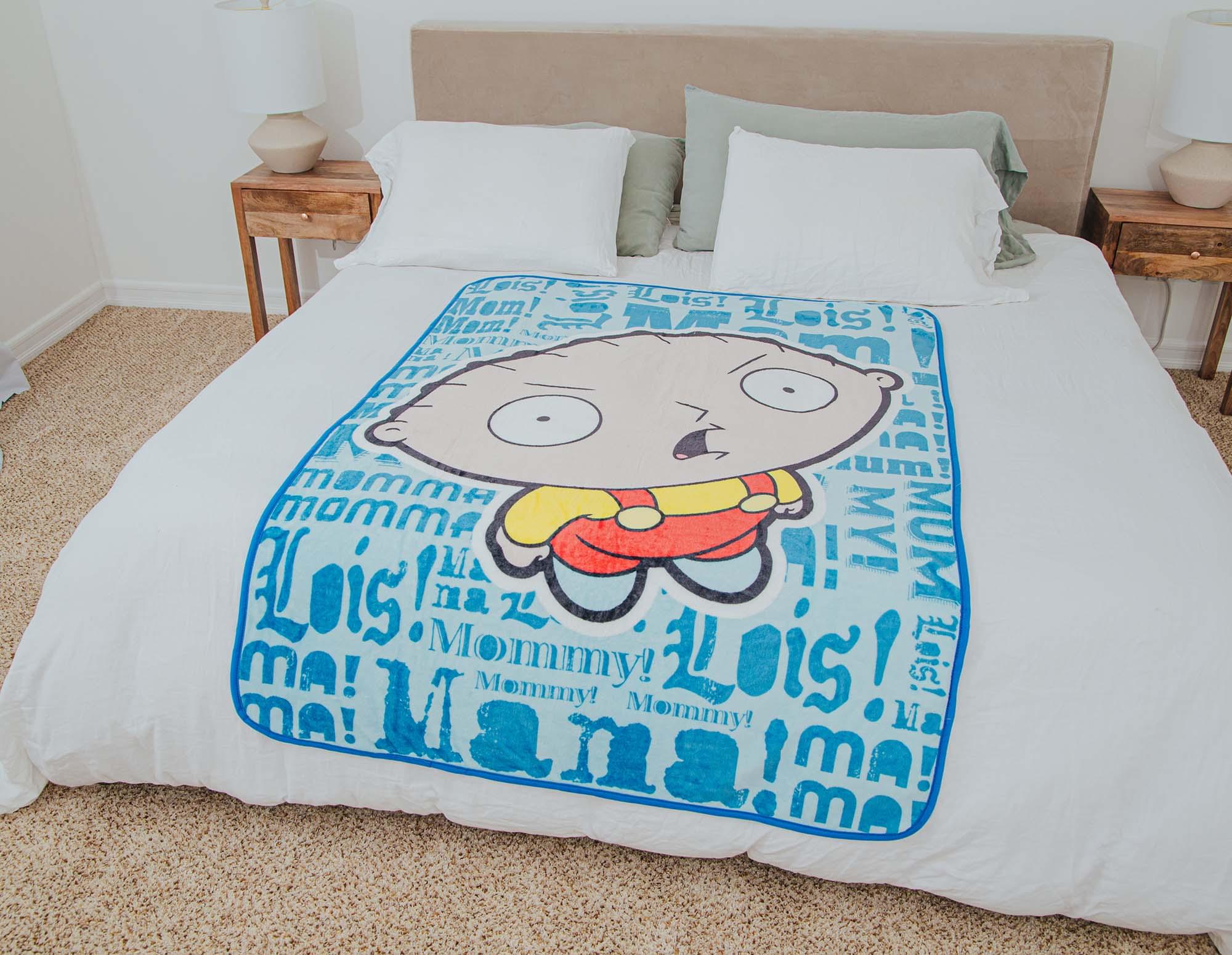 Family Guy Stewie Griffin Mama Raschel Throw Blanket - Cozy & Hilarious