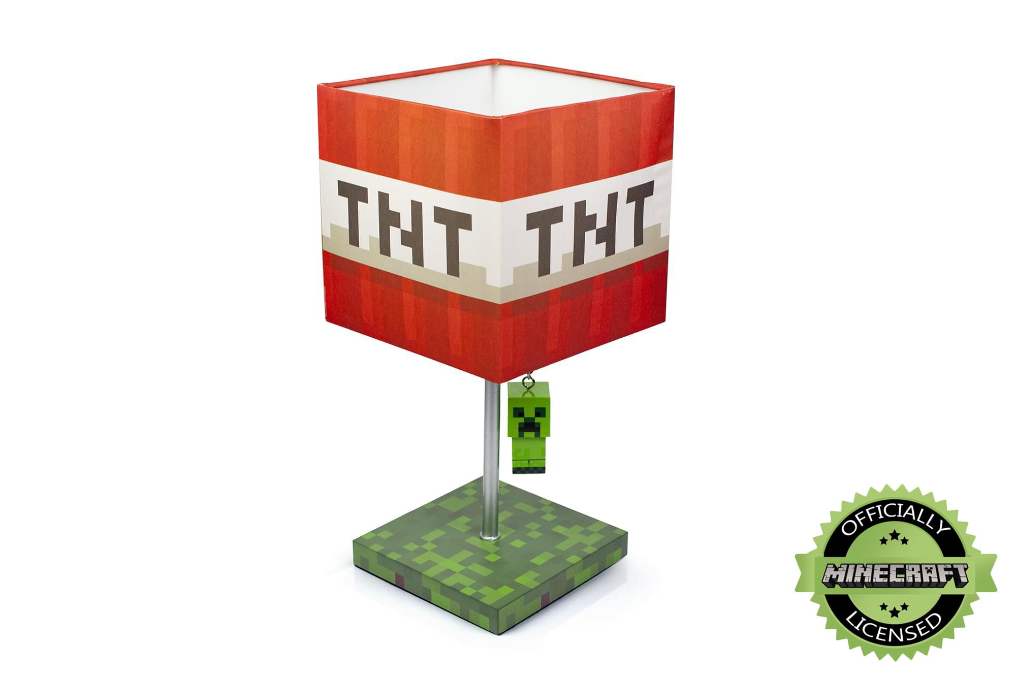 Explosive Minecraft-Inspired 14-Inch LED Desk Lamp with 3D Creeper Pull