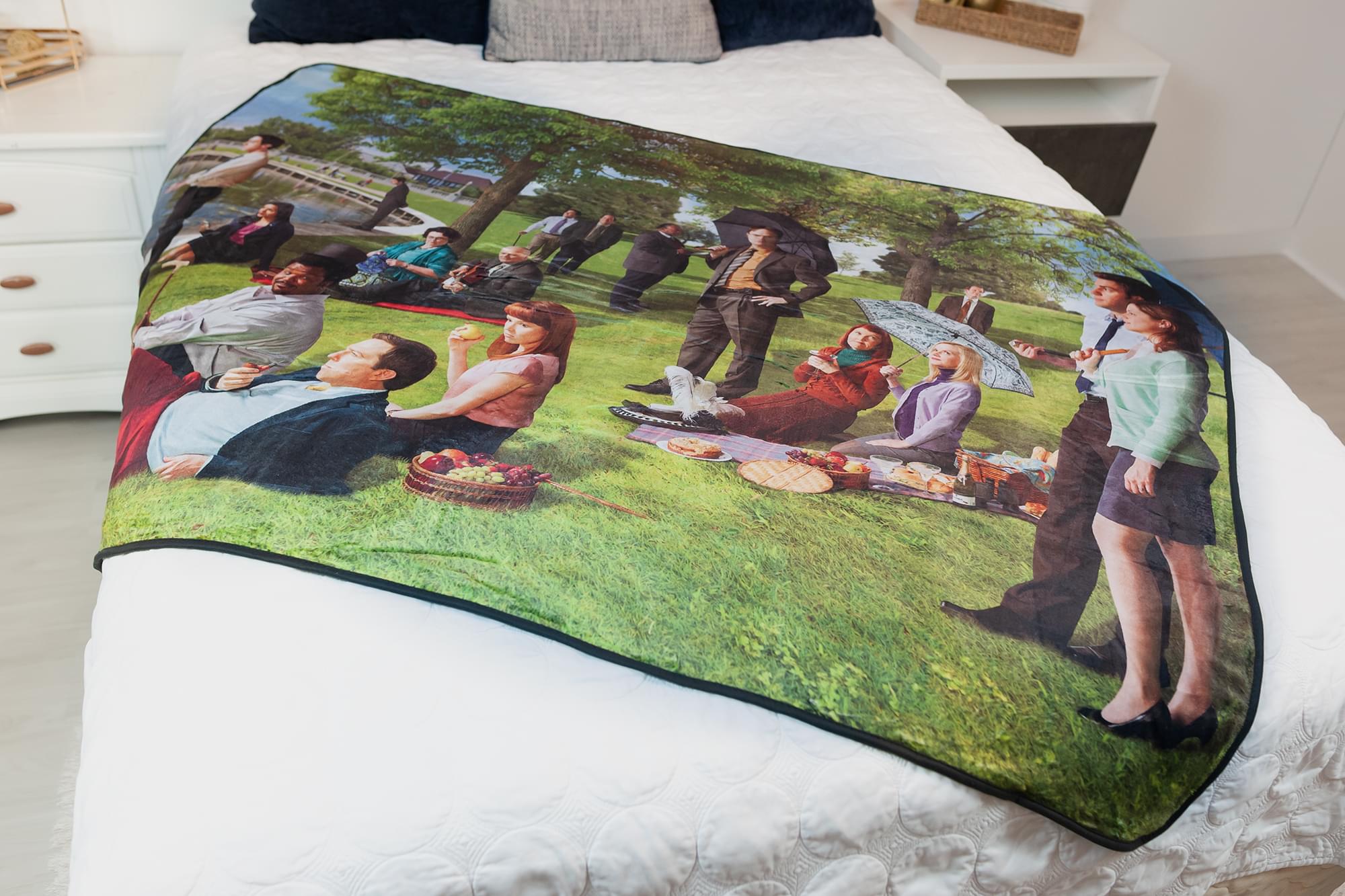The Office Sunday Afternoon Art Style Fleece Throw Blanket - 60x45 Inches