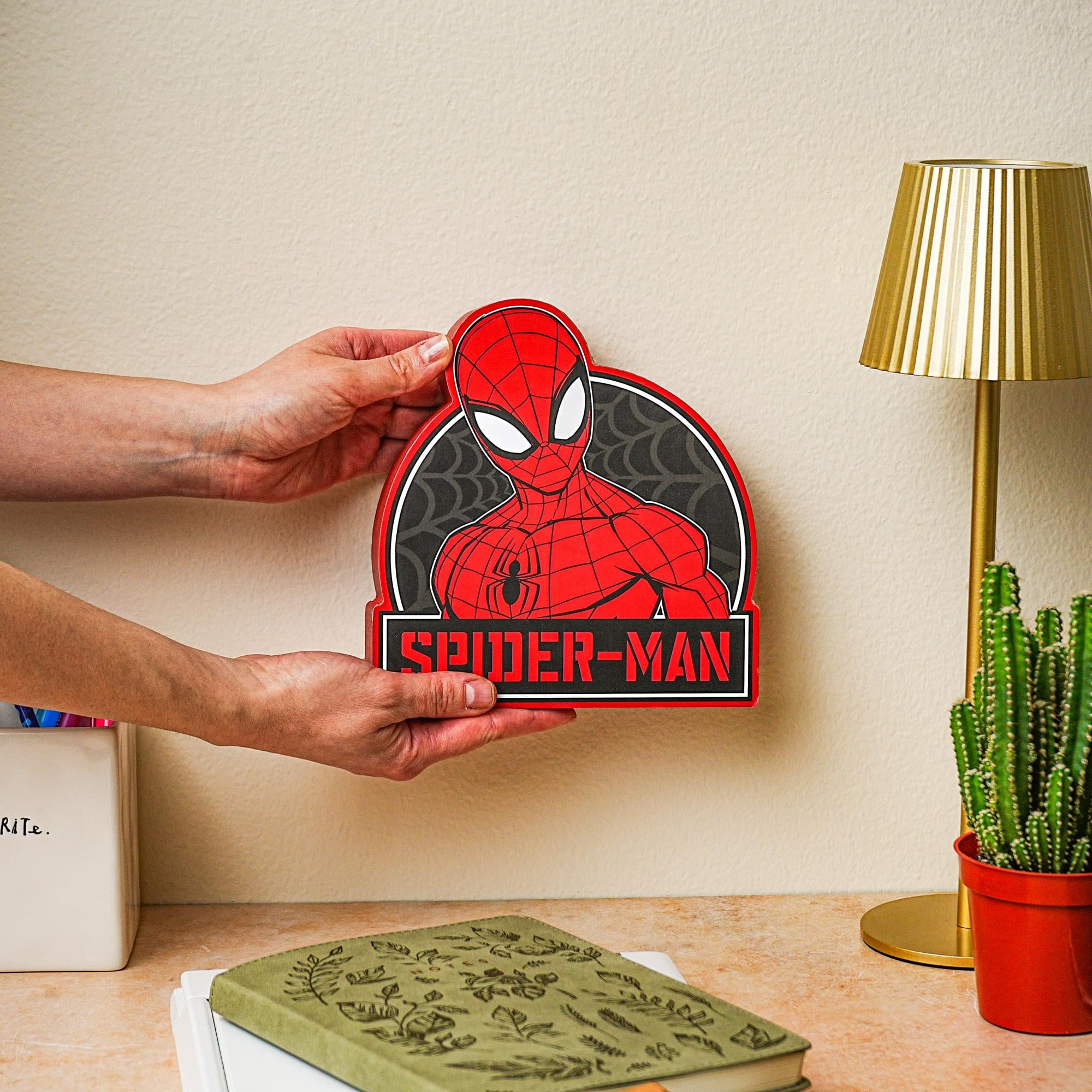 Epic Marvel Spider-Man Die-Cut Wooden Wall Art Sign - 8x7 Inches