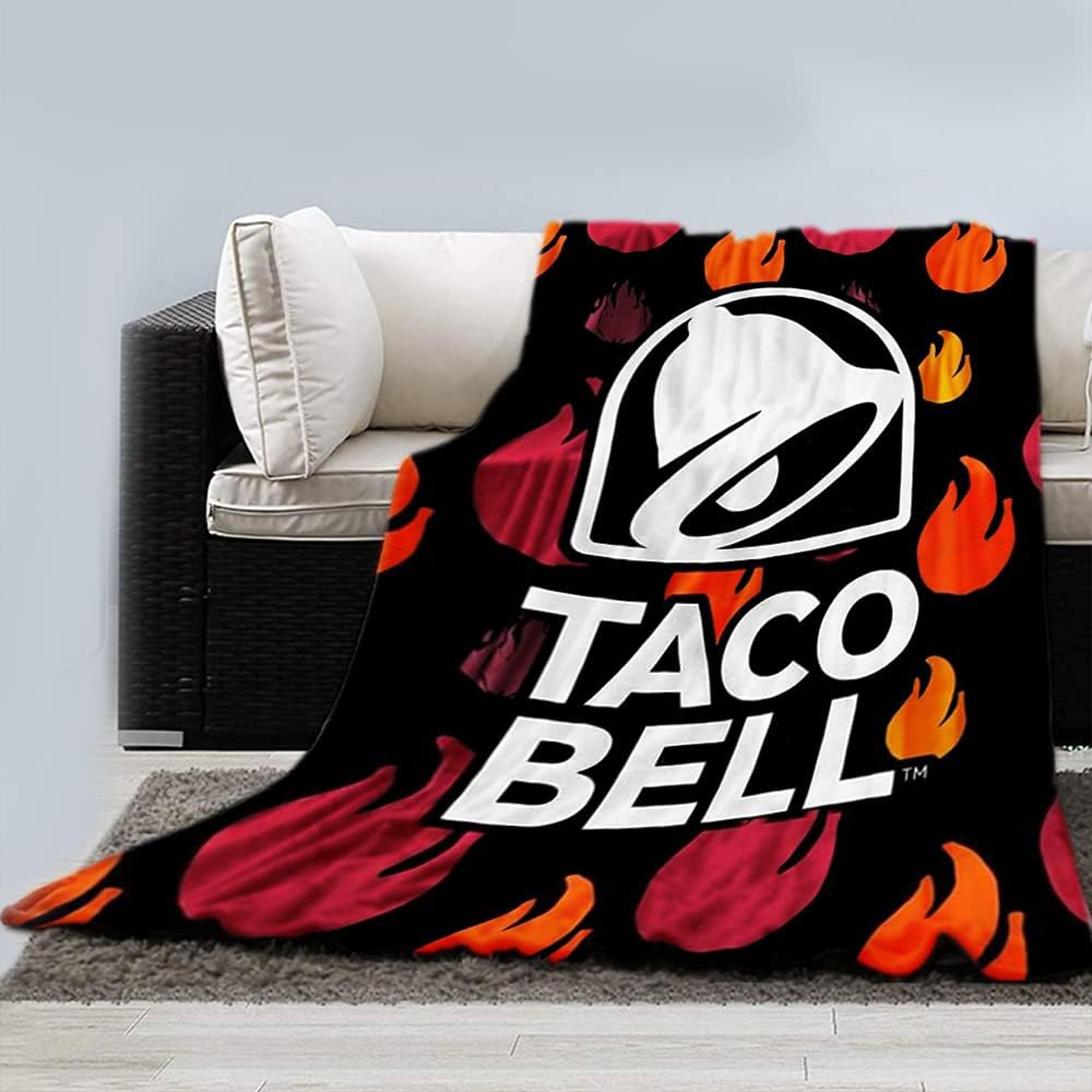 Cozy Taco Bell Logo Fleece Throw Blanket - 45 x 60 Inches