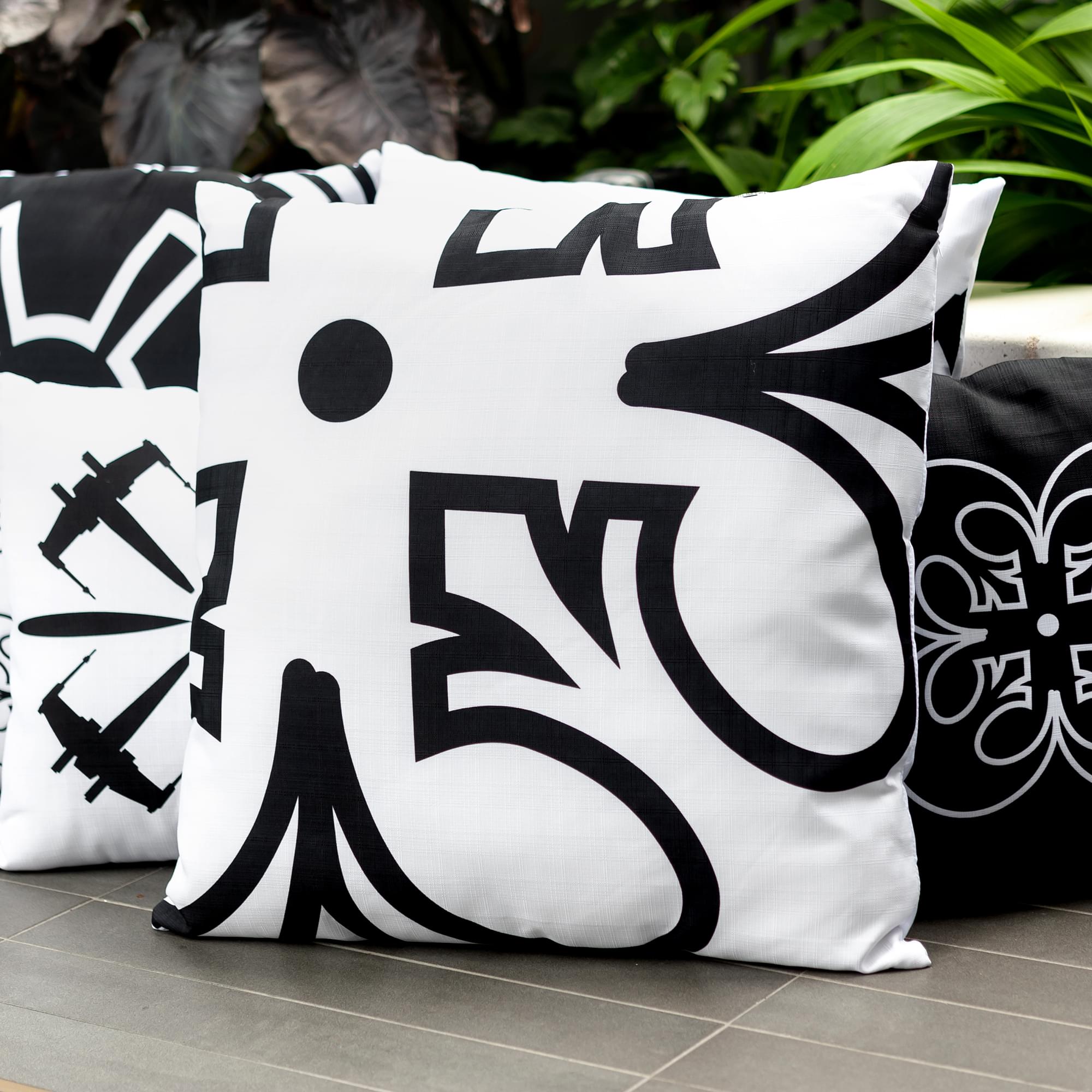 Star Wars White Throw Pillow with Black Rebel Insignia - 25x25 Inches