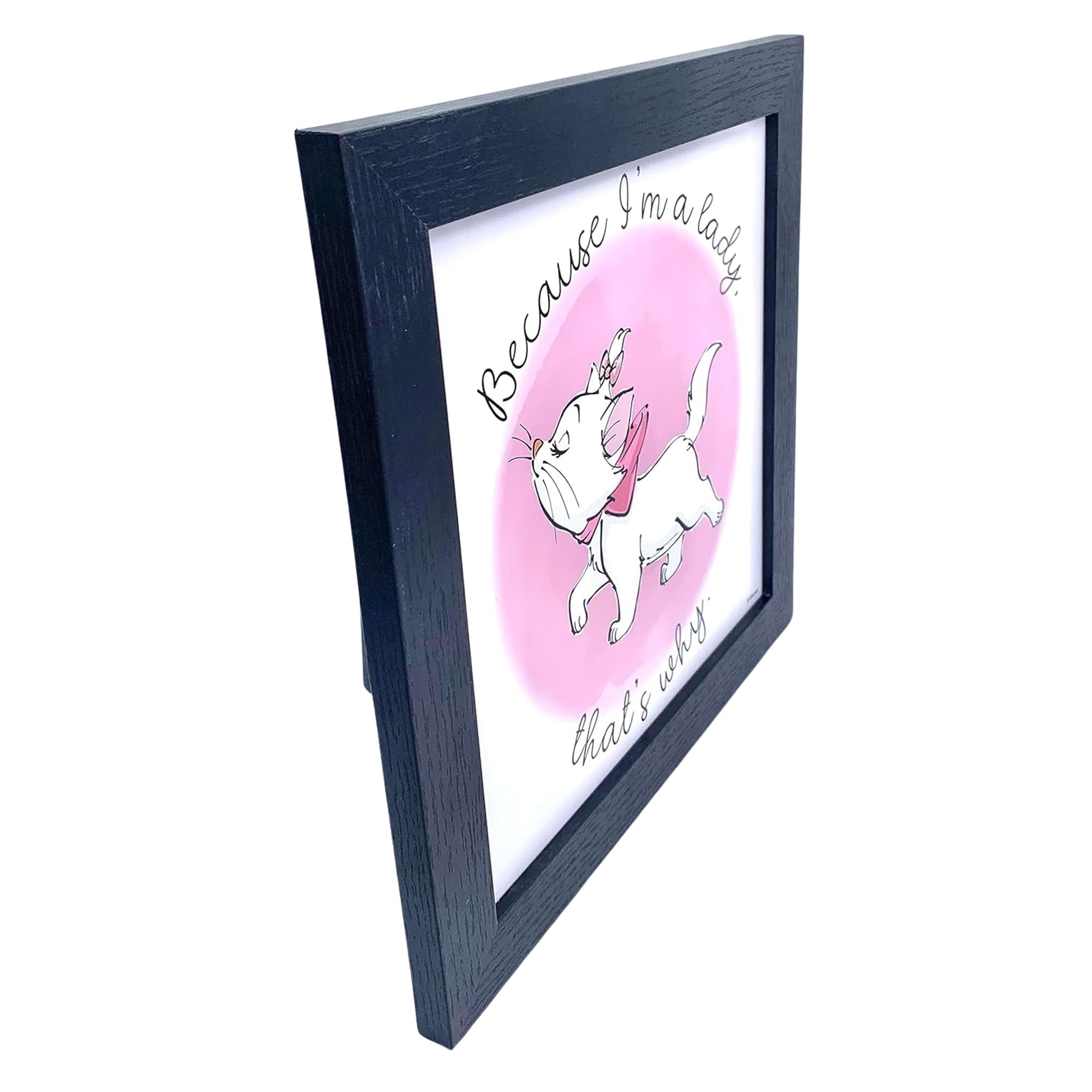 Disney Aristocats Marie 'Because I'm A Lady' 12x12 Inch Framed MDF Wall Art - A Must-Have for Disney Fans
