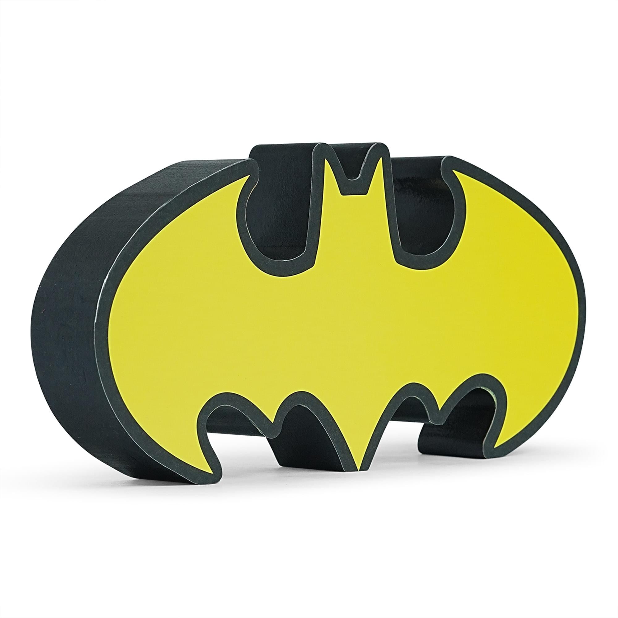 Epic DC Comics Batman Emblem Die-Cut Wooden Wall Art Sign - 4 x 8 Inches
