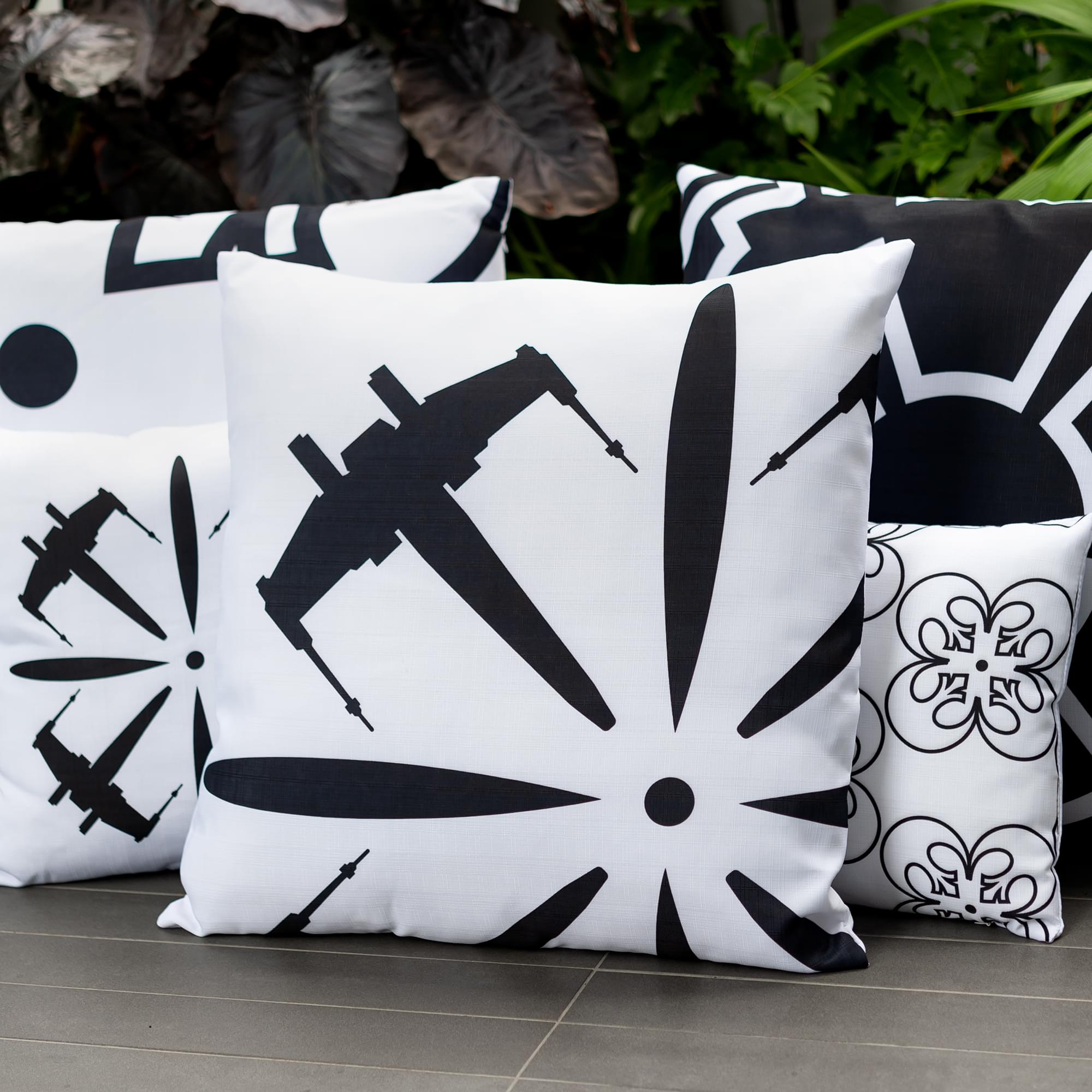 Star Wars X-Wing Fighter 25x25 Inches White Throw Pillow