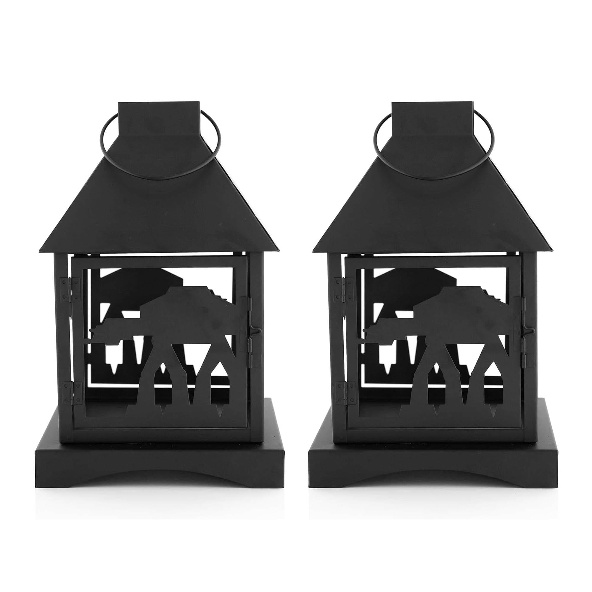 Epic Star Wars Black Stamped Lanterns: Imperial AT-AT Set of 2 - 12 Inches