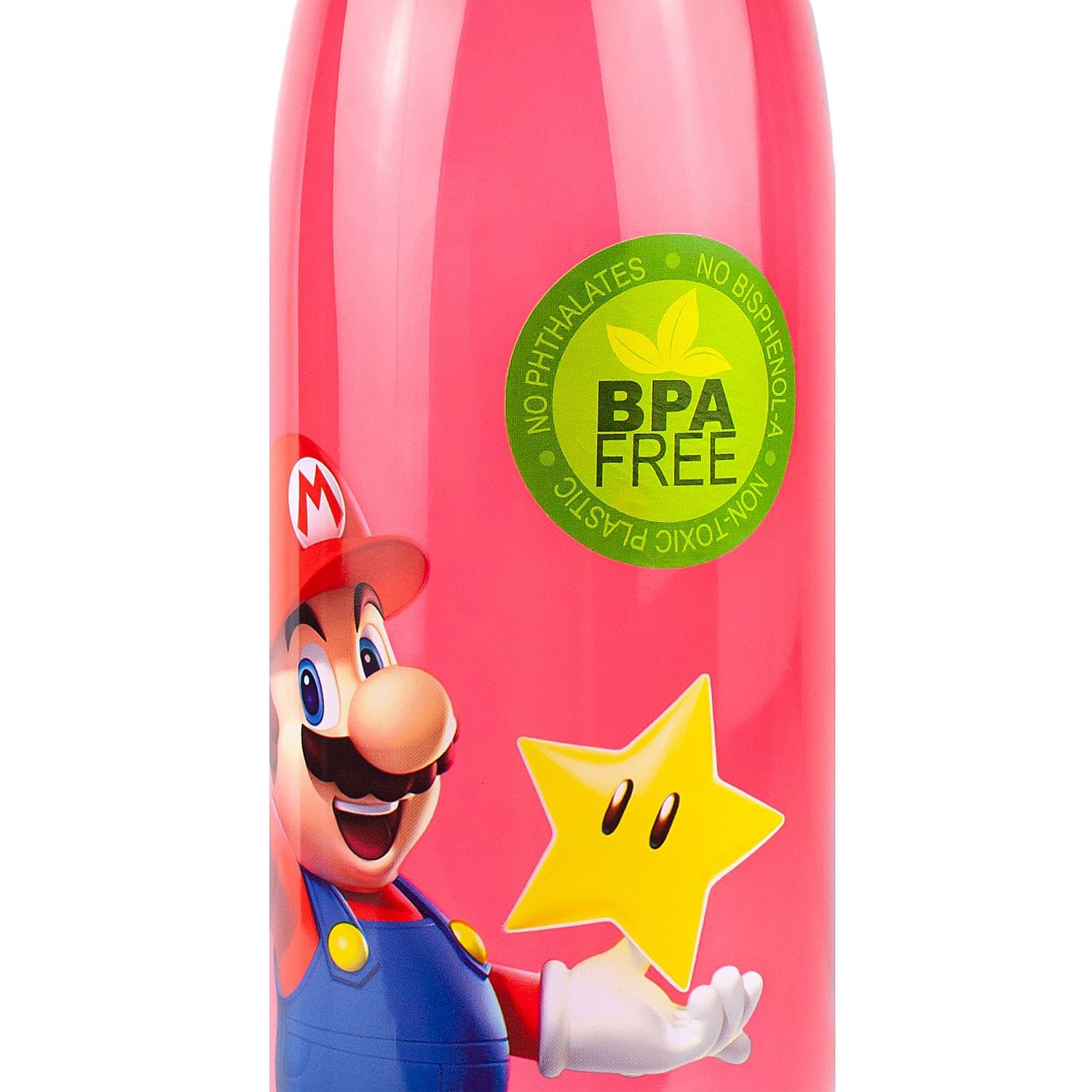 Super Mario Bros 20 oz Red Plastic Water Bottle - A Must-Have for Fans!
