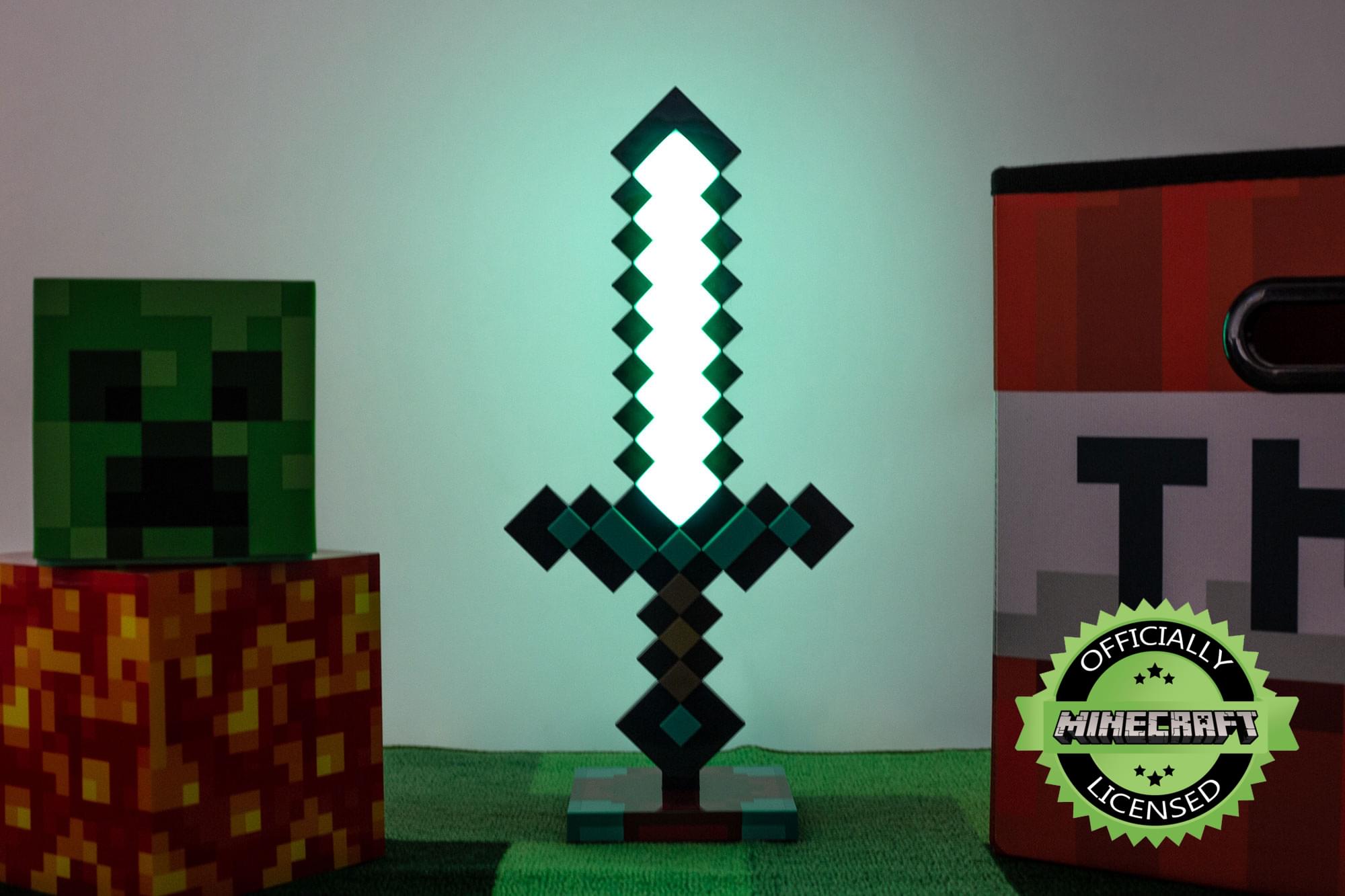 Enchanting Minecraft Diamond Sword USB Desk & Bedside LED Night Light for Gamers