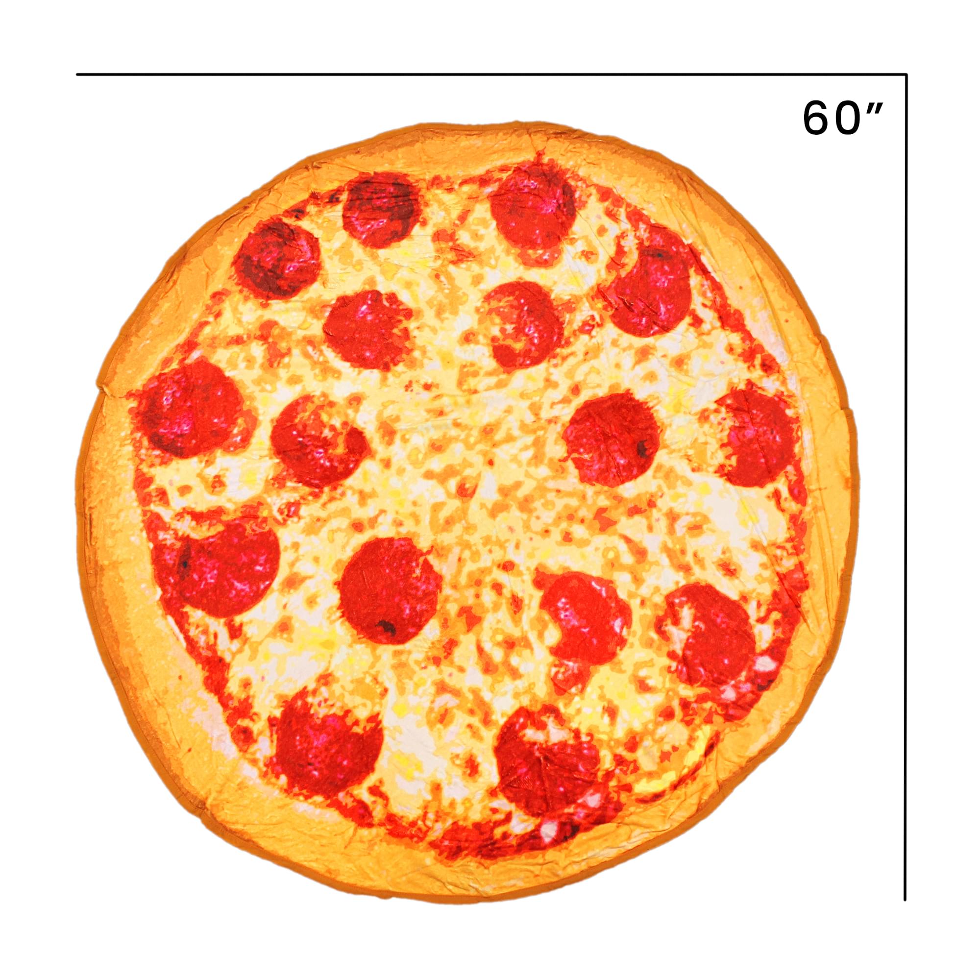 Delicious Pepperoni Pizza Round Throw Blanket - Warm & Cozy