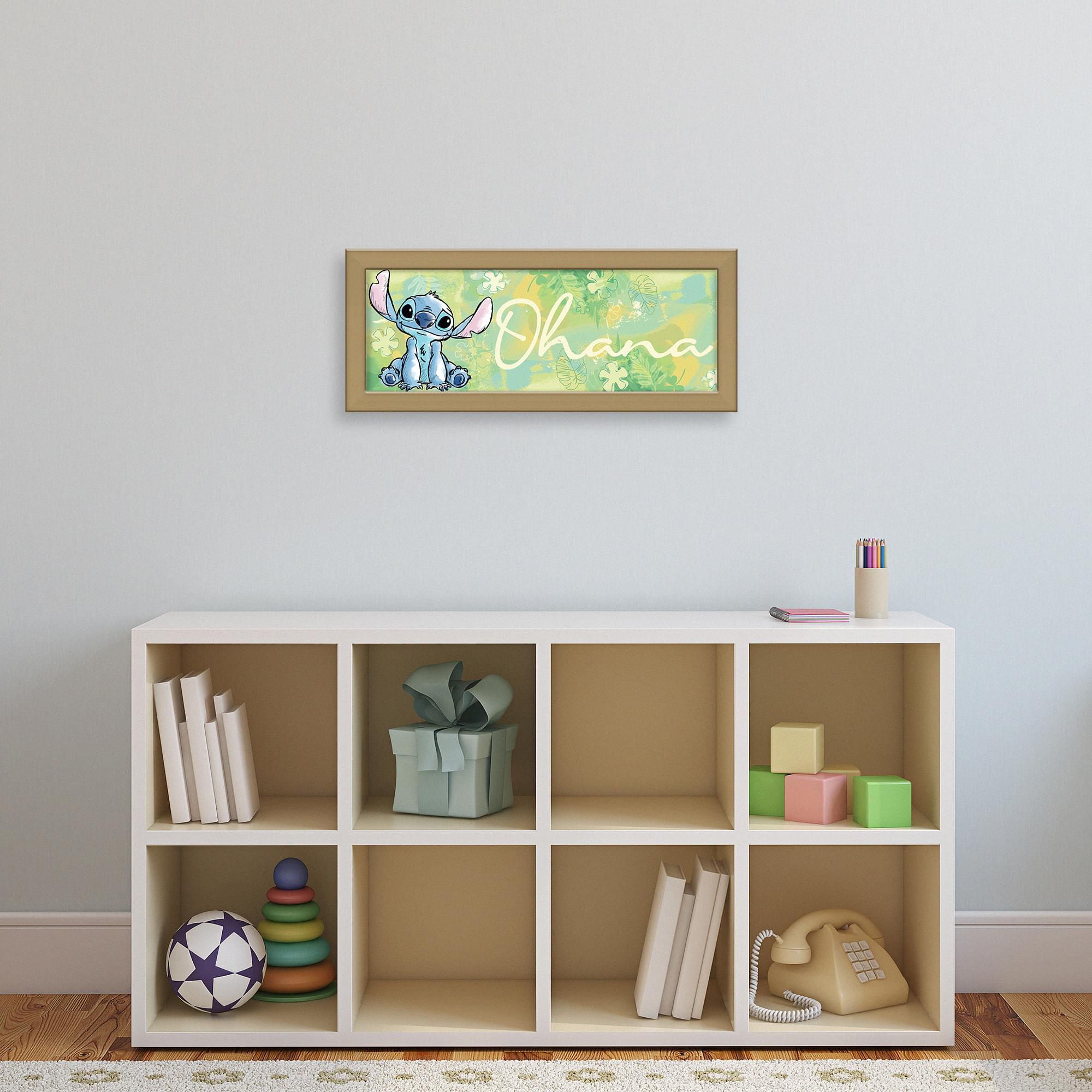 Enchanting Disney Lilo & Stitch Ohana Framed Wall Art - 12 x 5 Inches