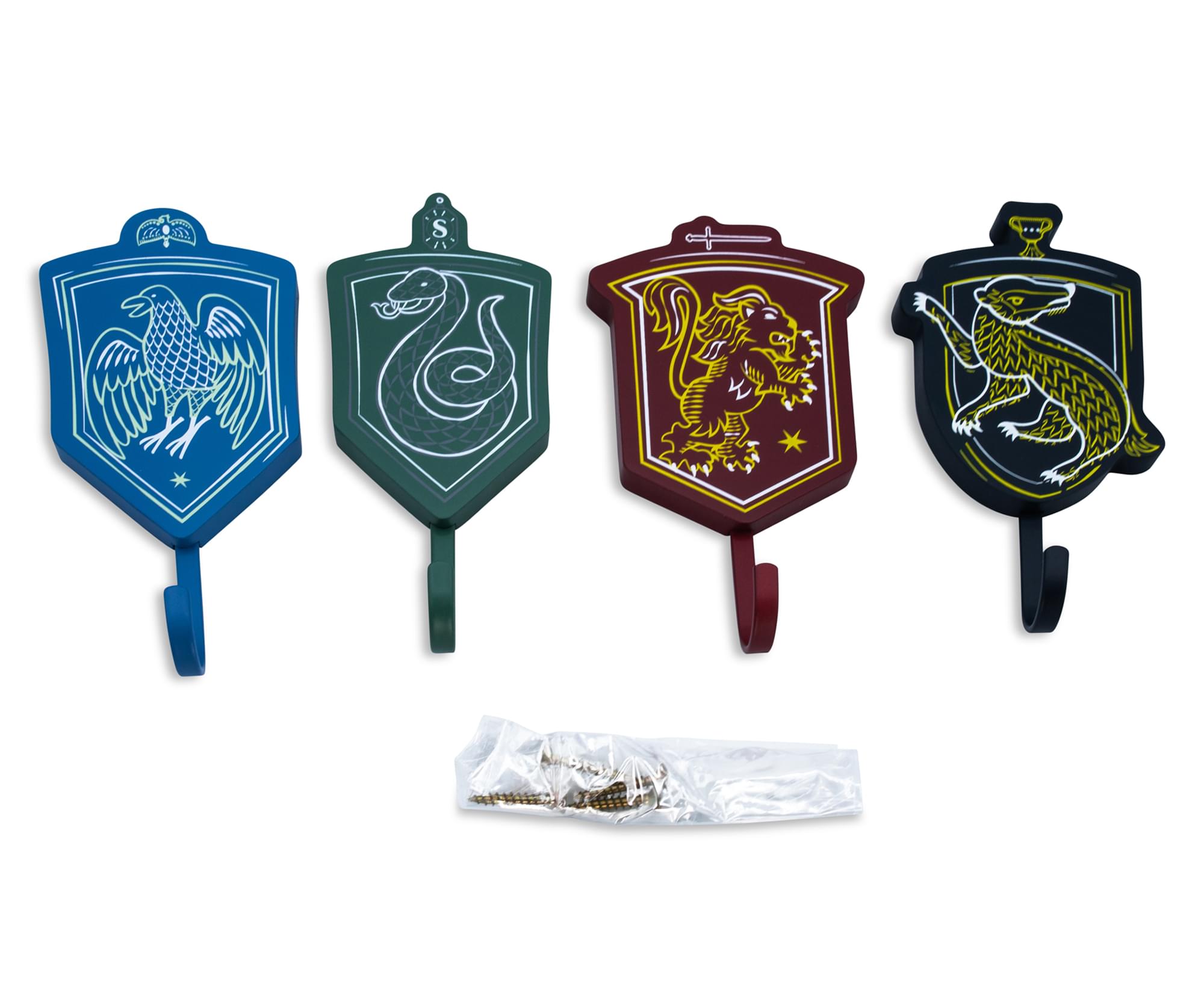 Enchanting Harry Potter Hogwarts Houses Wall Hooks Storage Rack - Set of 4