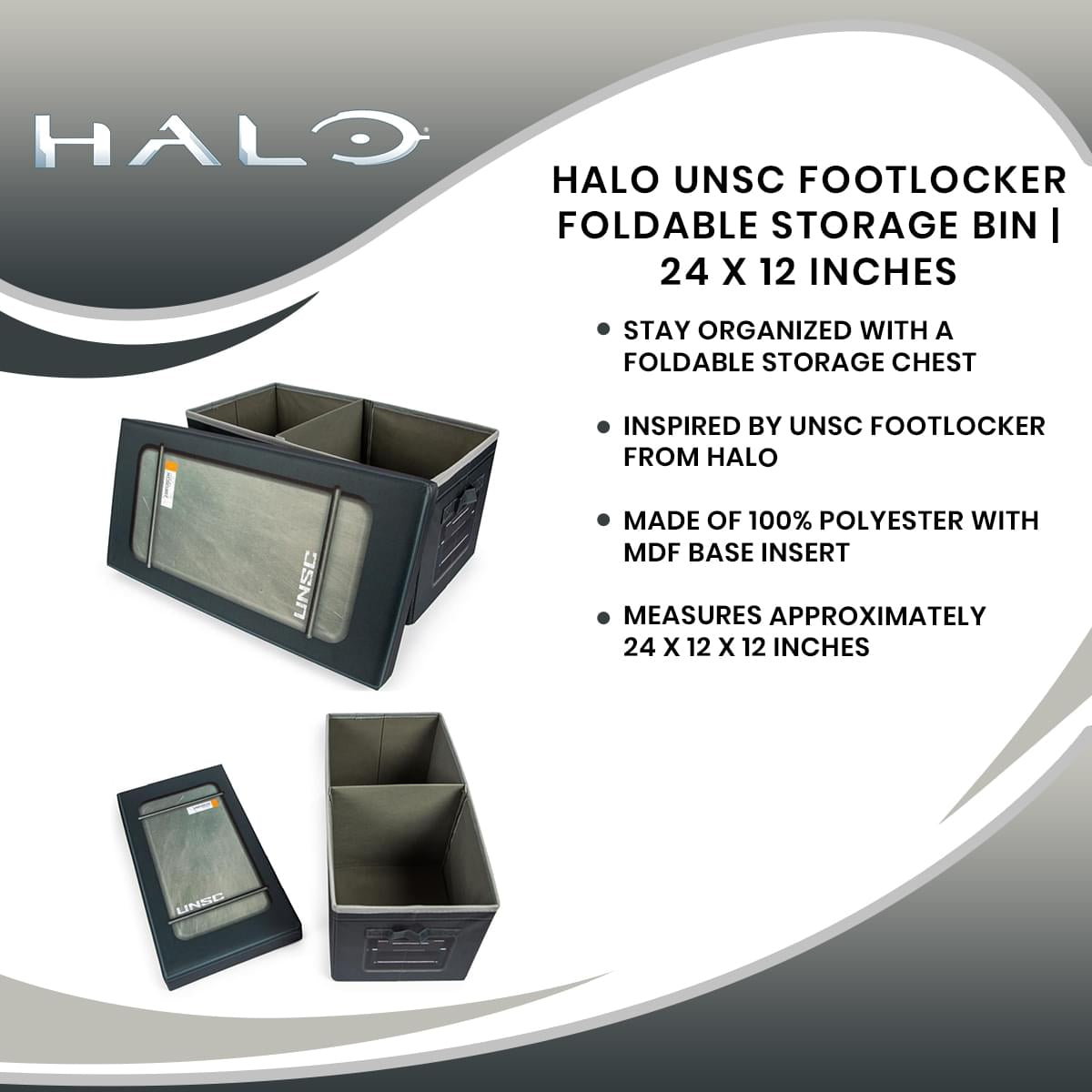 HALO UNSC Foldable Storage Bin - Keep Your Space Organized!