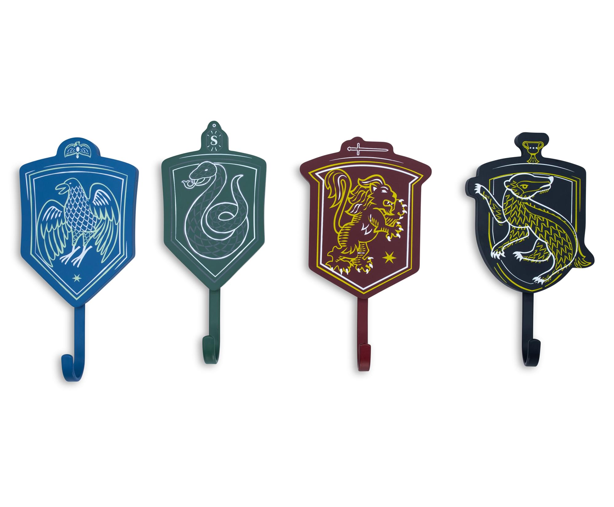 Enchanting Harry Potter Hogwarts Houses Wall Hooks Storage Rack - Set of 4