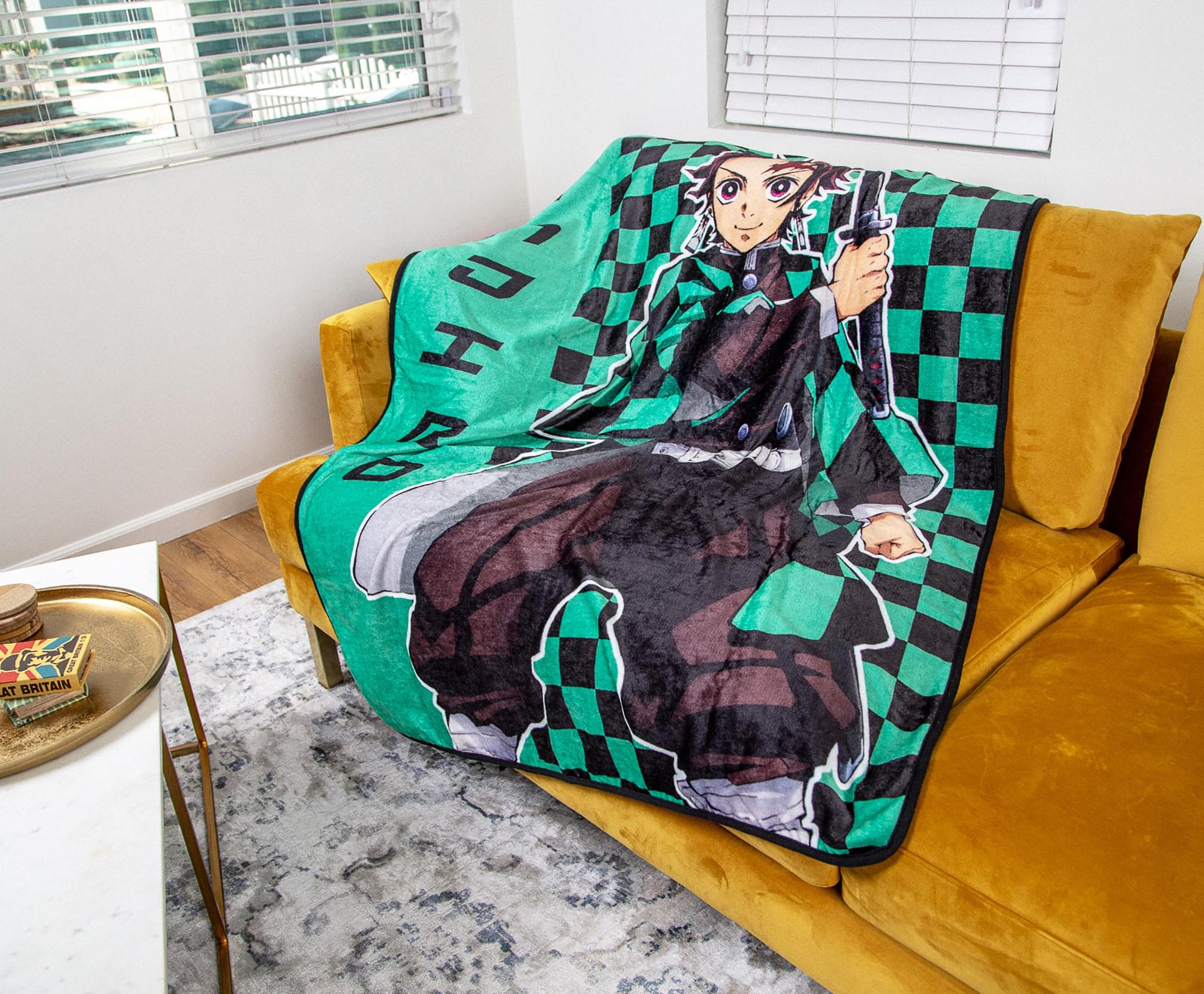 Demon Slayer Tanjiro Kamado Inspired Fleece Throw Blanket - 45 x 60 Inches