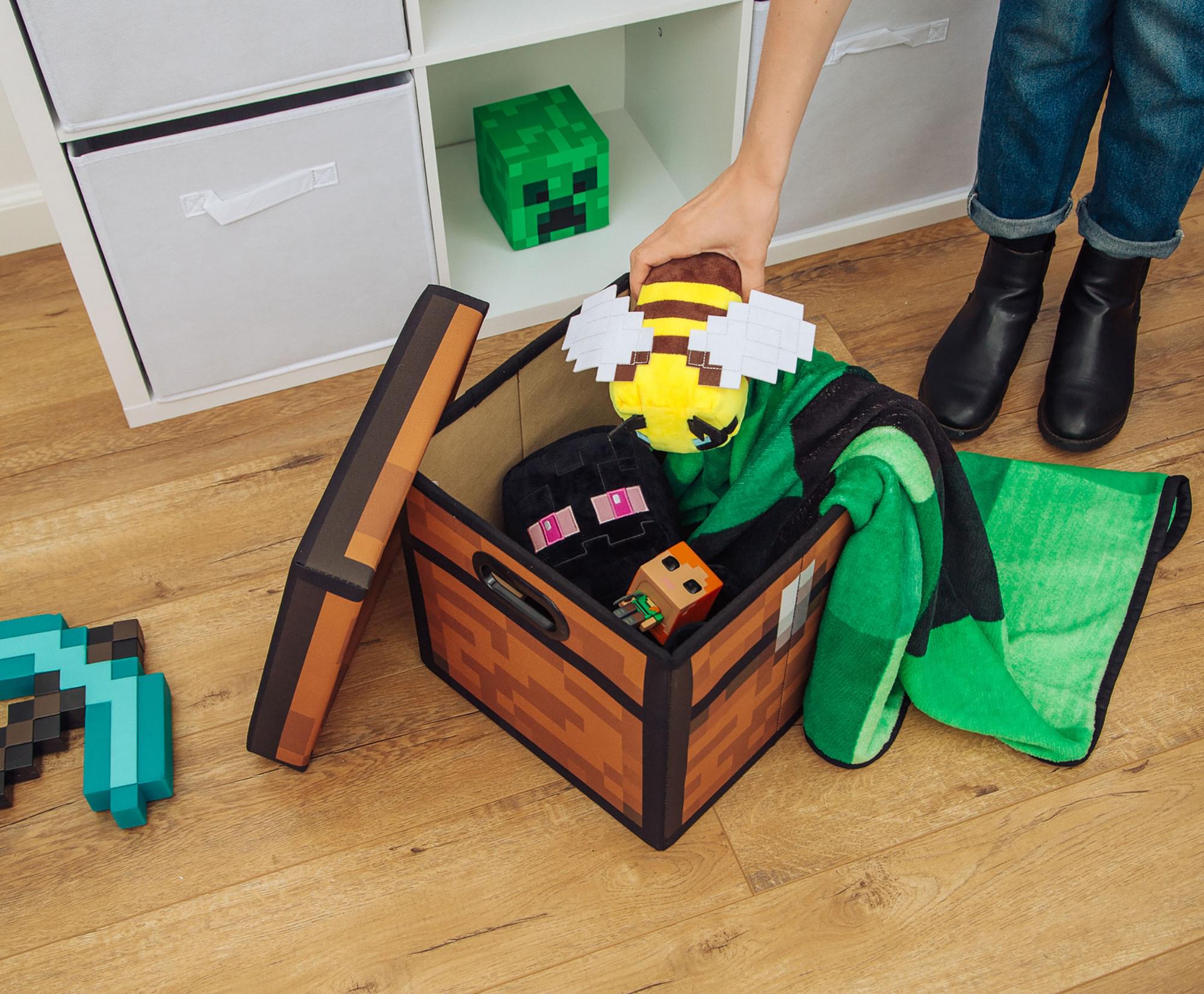 Minecraft Brown Chest 13-Inch Fabric Storage Bin Cube Organizer with Lid