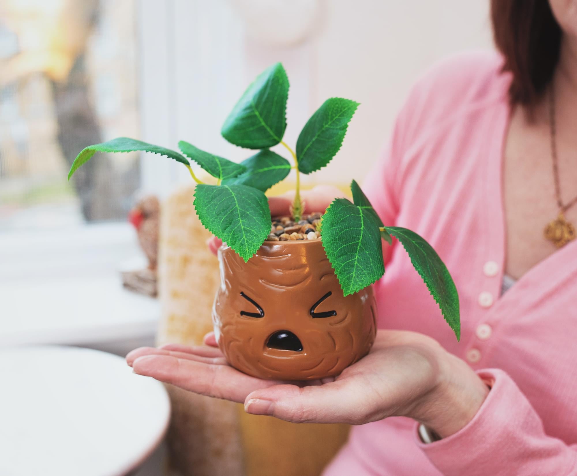 Harry Potter Mandrake 6-Inch Ceramic Planter with Artificial Succulent - A Must-Have for Potterheads