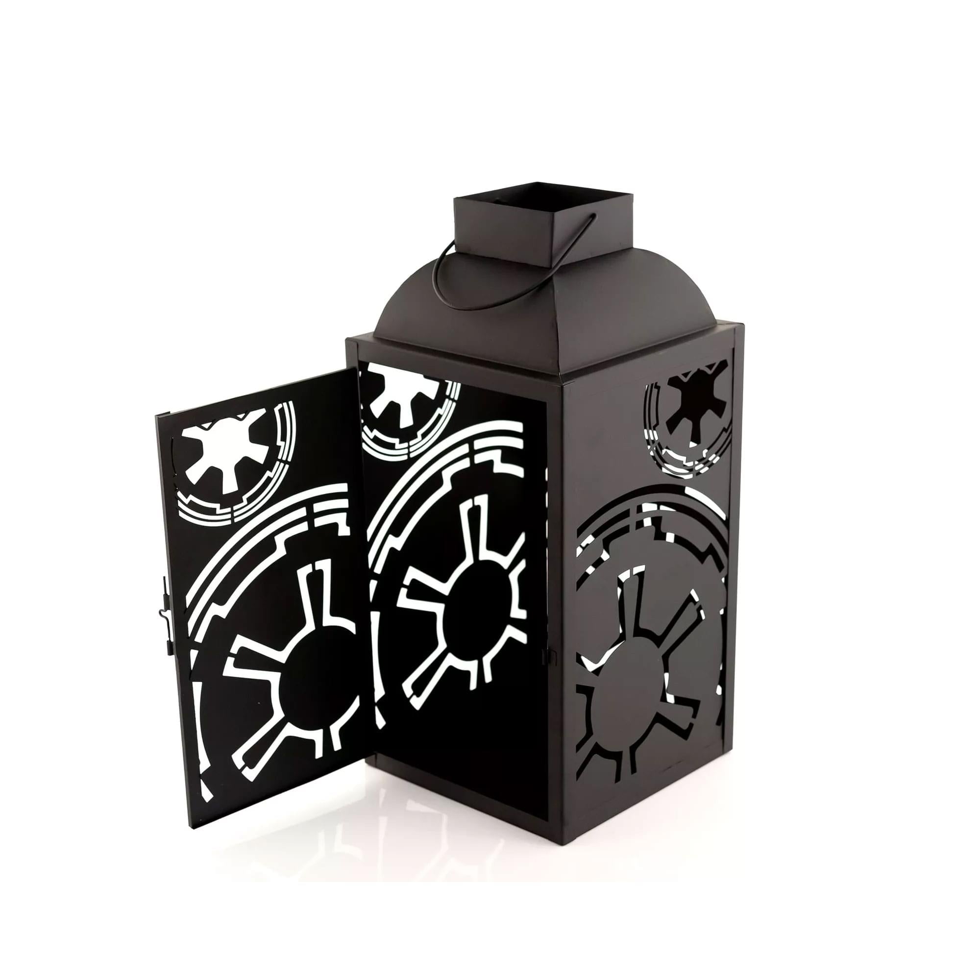 Stunning Star Wars Black Stamped Lanterns - 14 Inches, Set of 2 with Imperial Symbol