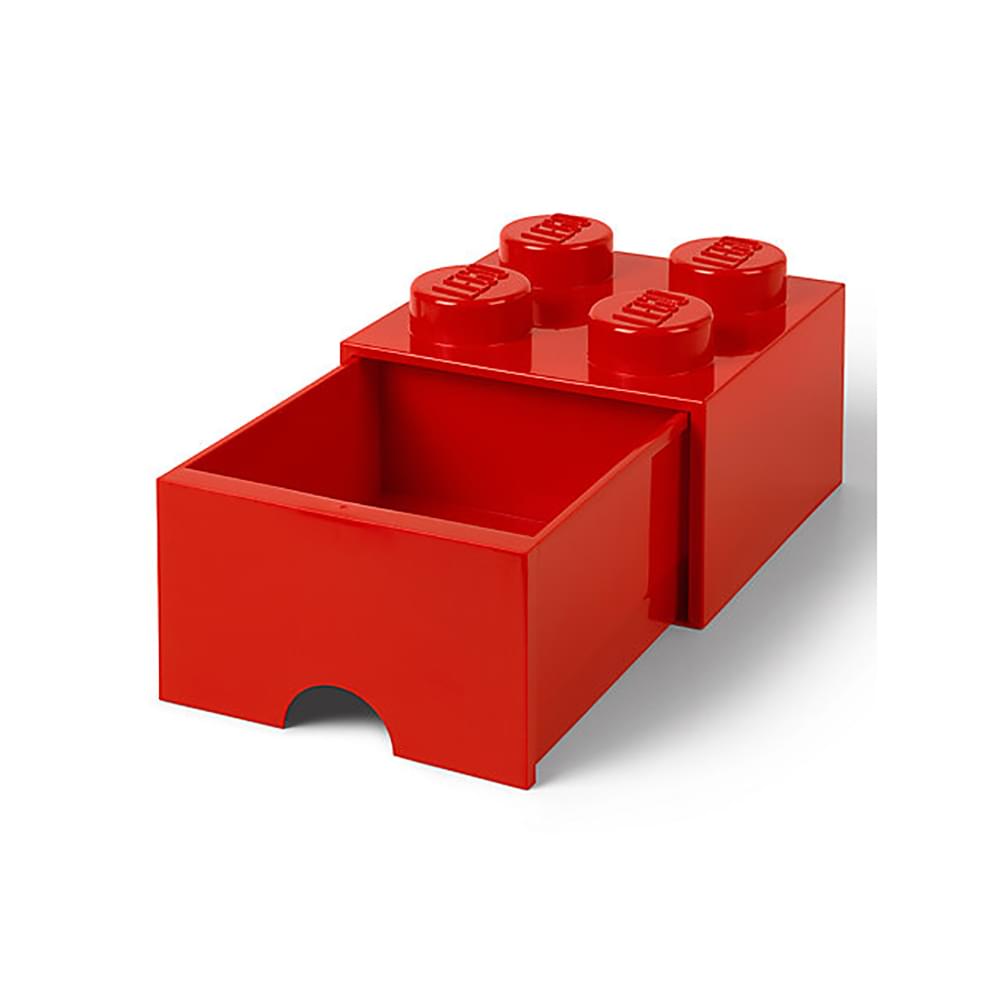 Vibrant Red Lego Storage Brick with 1 Drawer