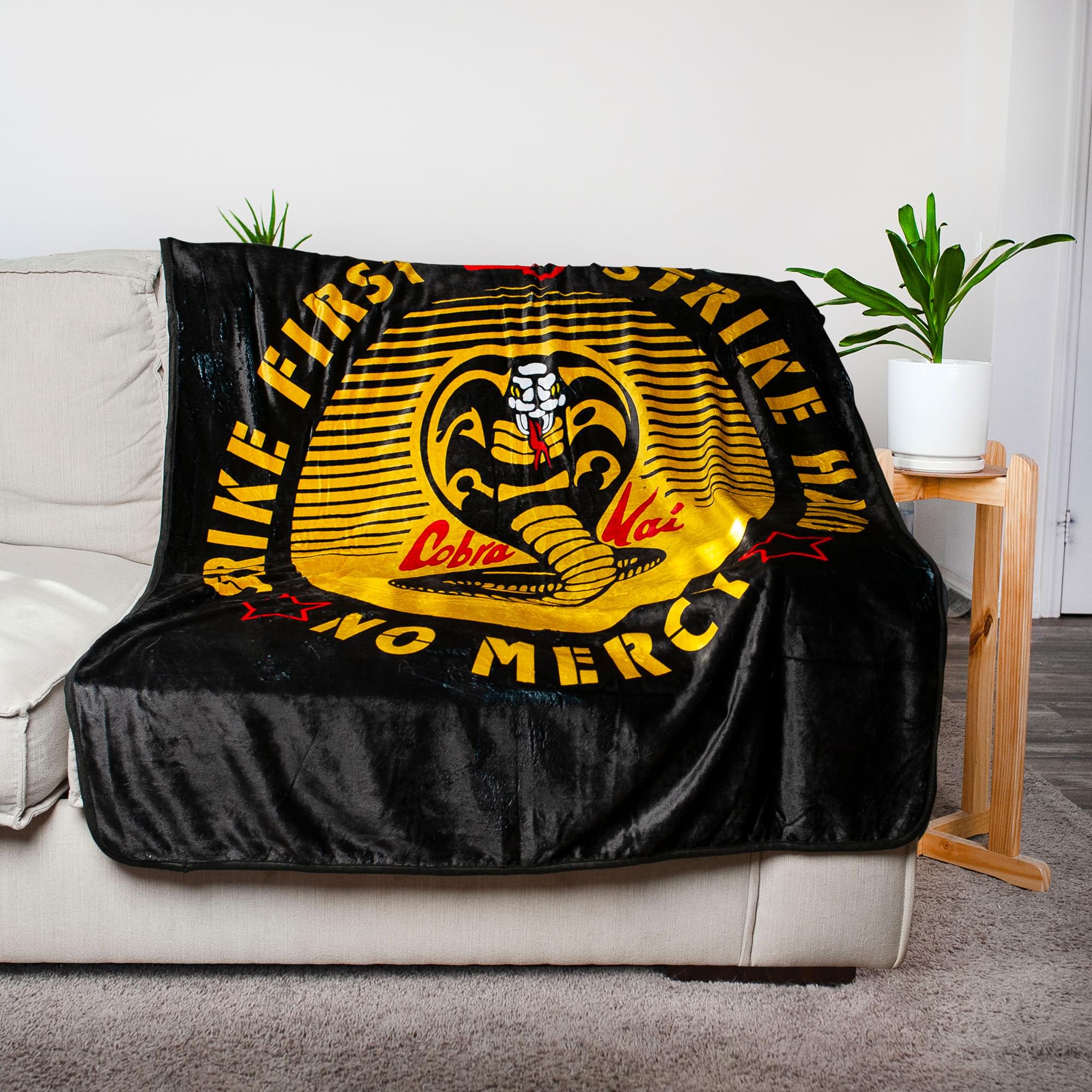 Cobra Kai 'Strike First' Ultra-Soft Fleece Throw Blanket - 45x60 Inches