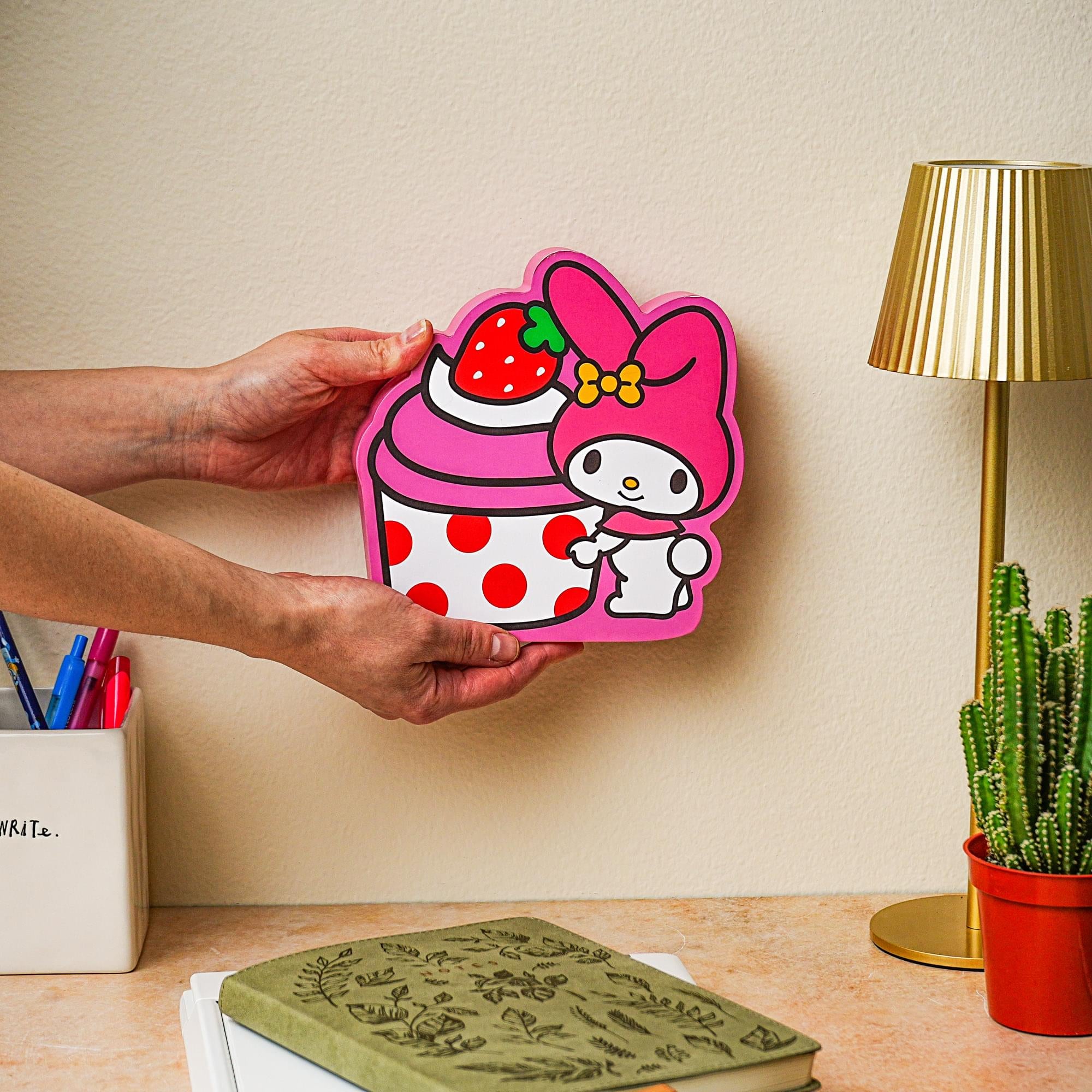 Sanrio My Melody Strawberry Cupcake Wall Art Sign - 7 x 8 Inches: Sweeten Your Space