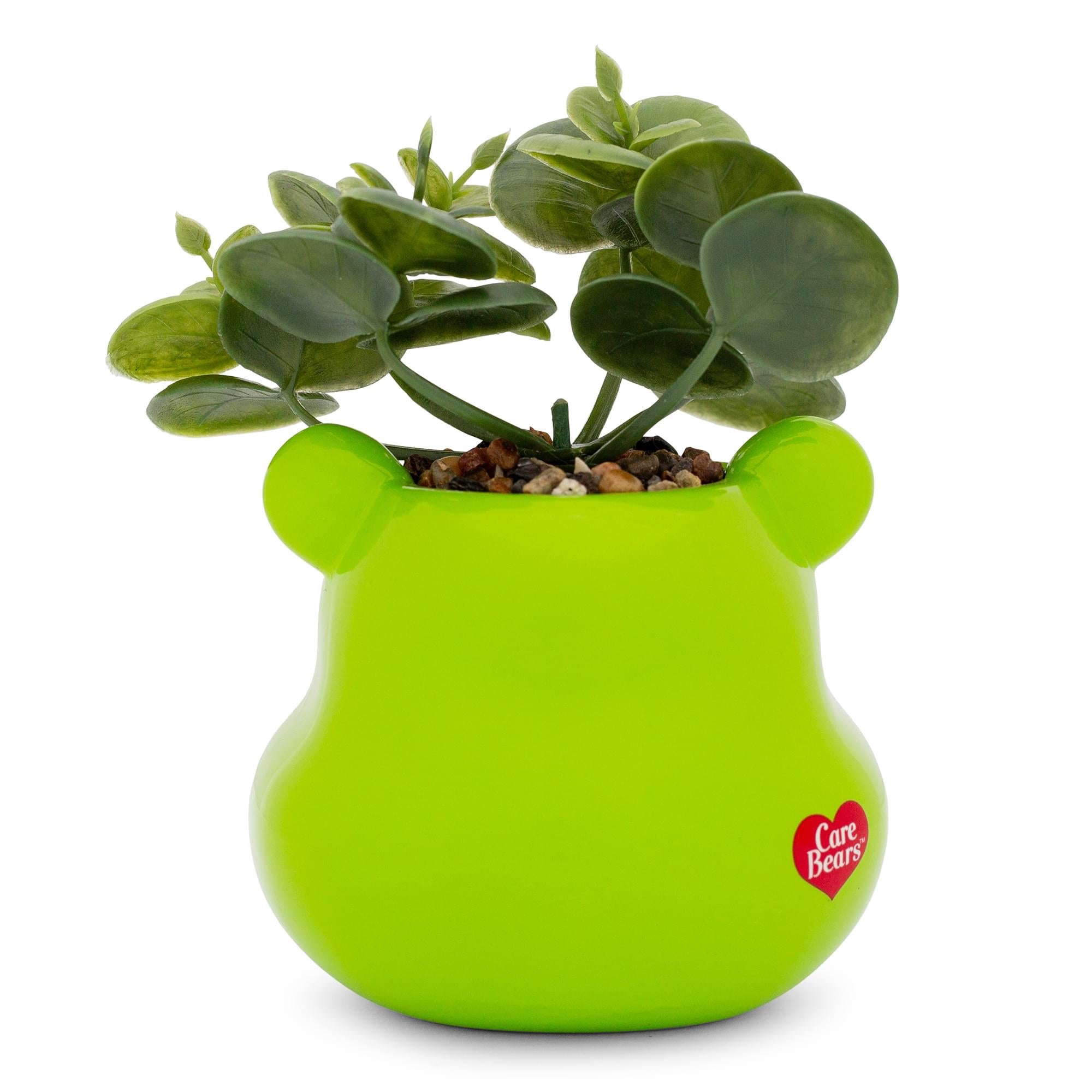Care Bears Good Luck Bear 5-Inch Ceramic Mini Planter with Artificial Succulent - Bring Good Luck and Style