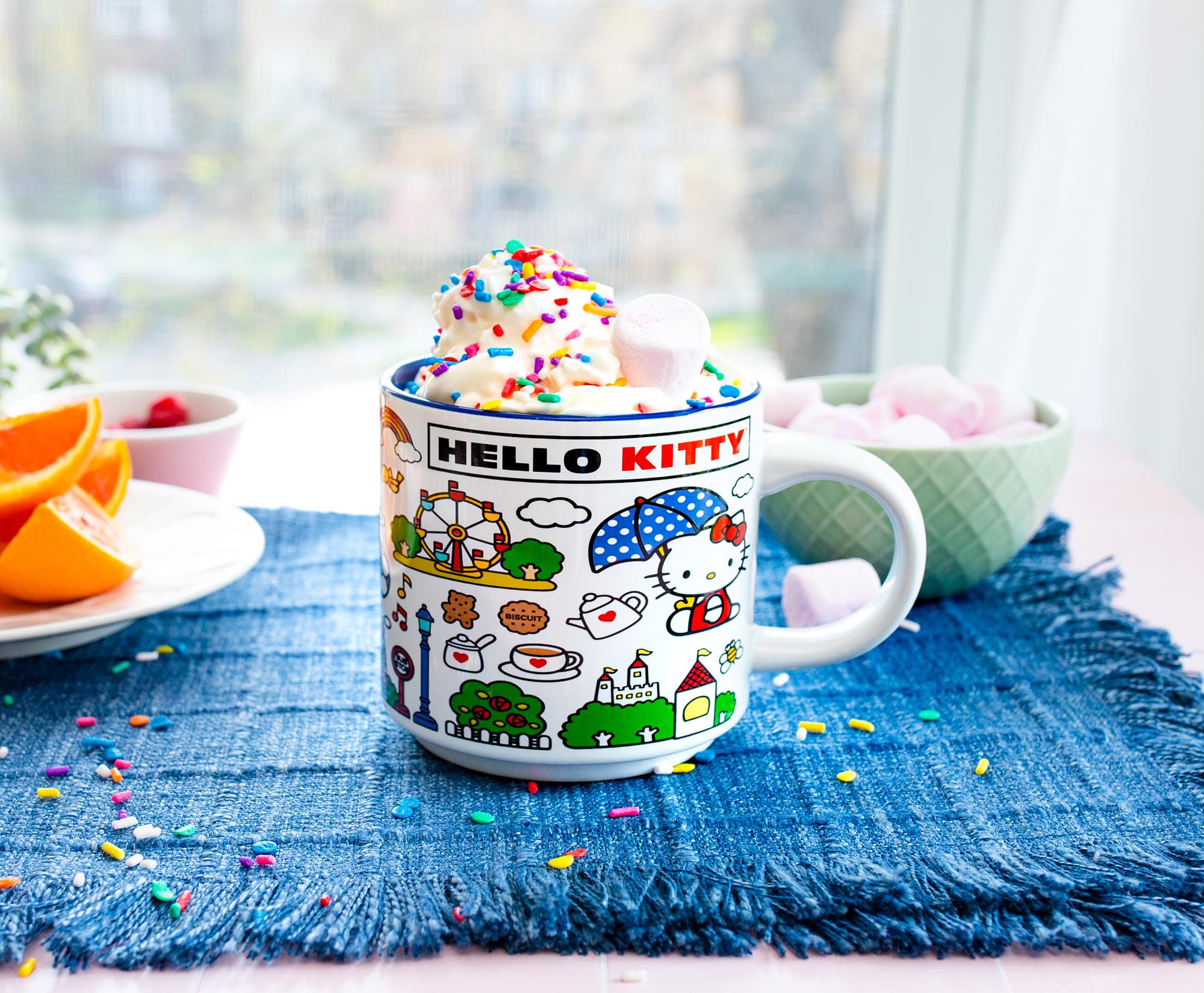 Sanrio Hello Kitty Red Map Ceramic 13 - Ounce Mug