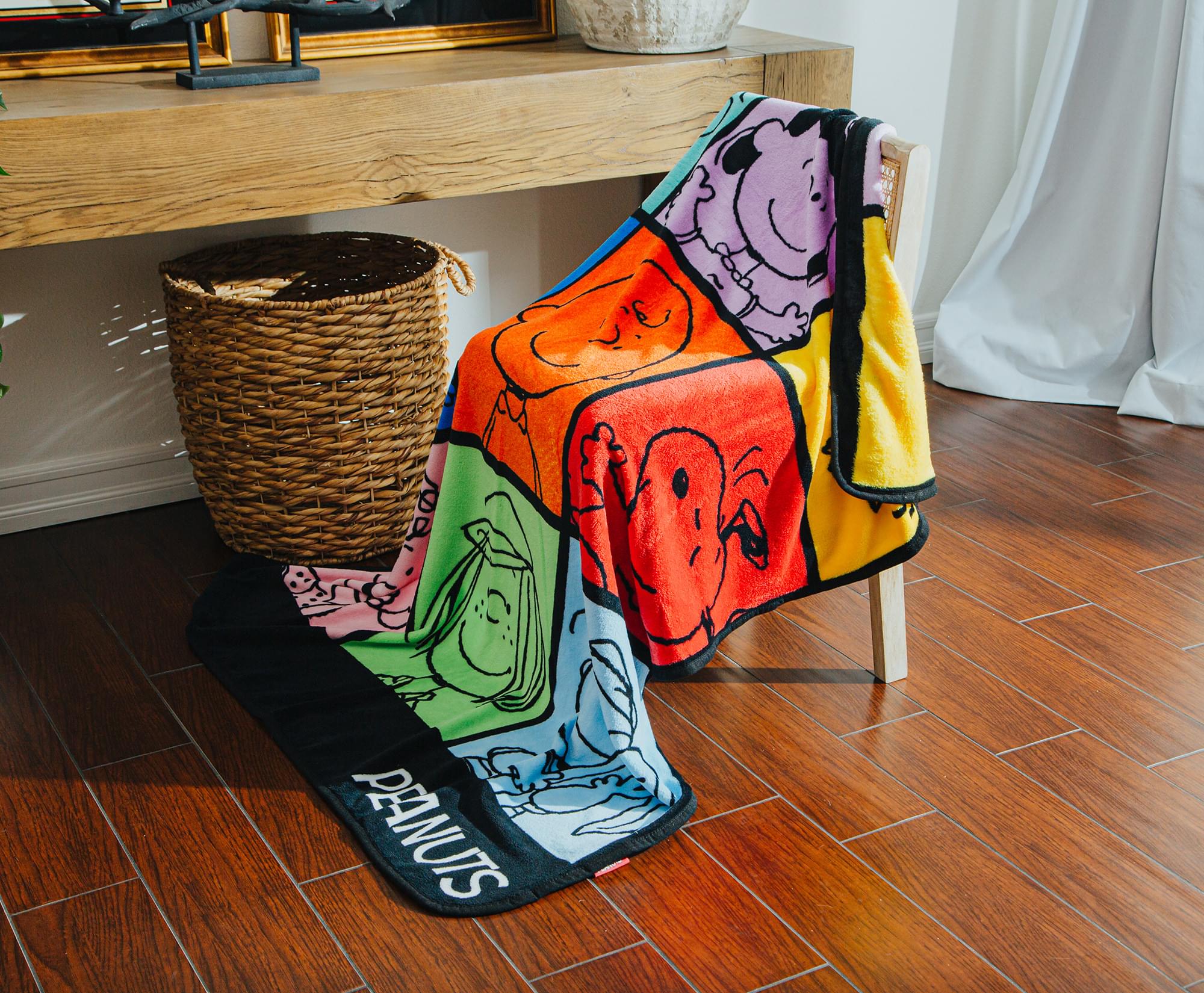 Charming Peanuts Multicolor Character Grid Fleece Throw - 45 x 60 Inches