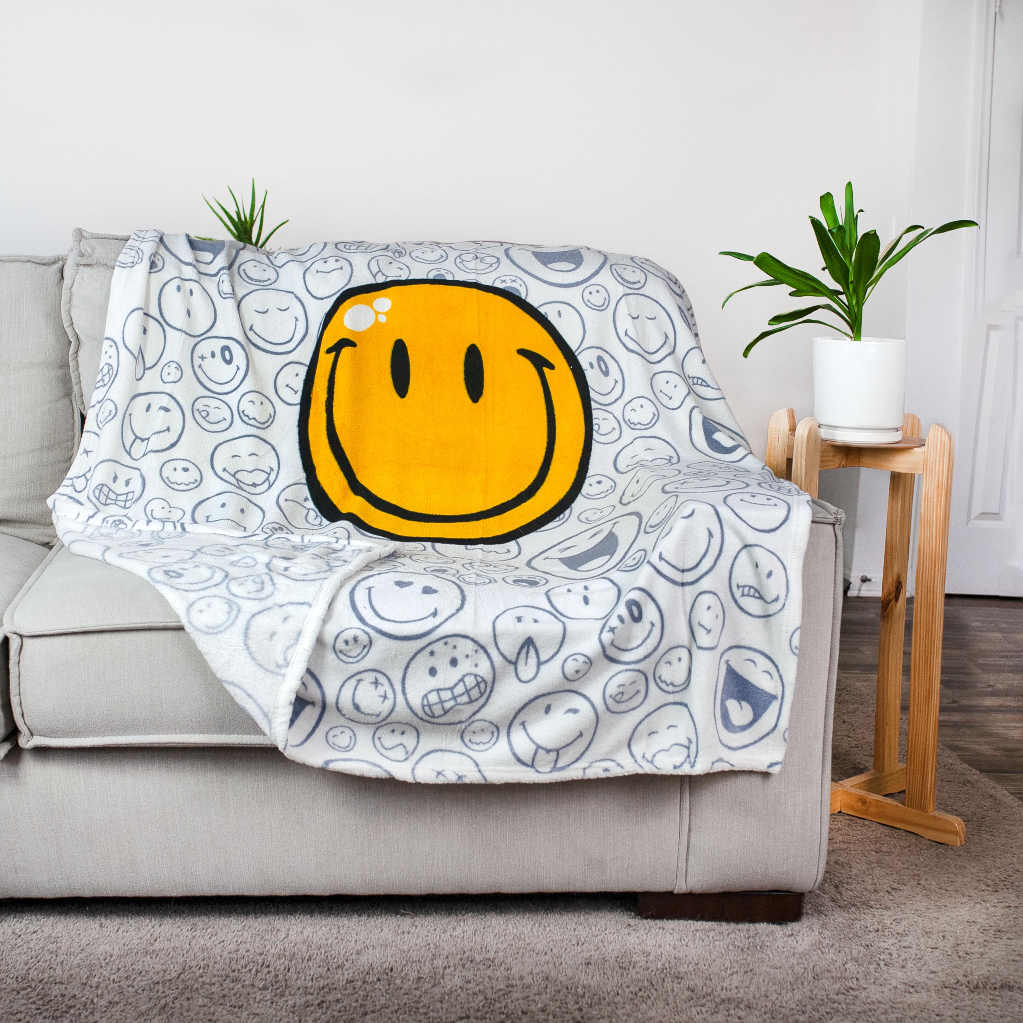 Smiley World Official Soft Throw Blanket - 50 x 60 Inches of Pure Cuteness