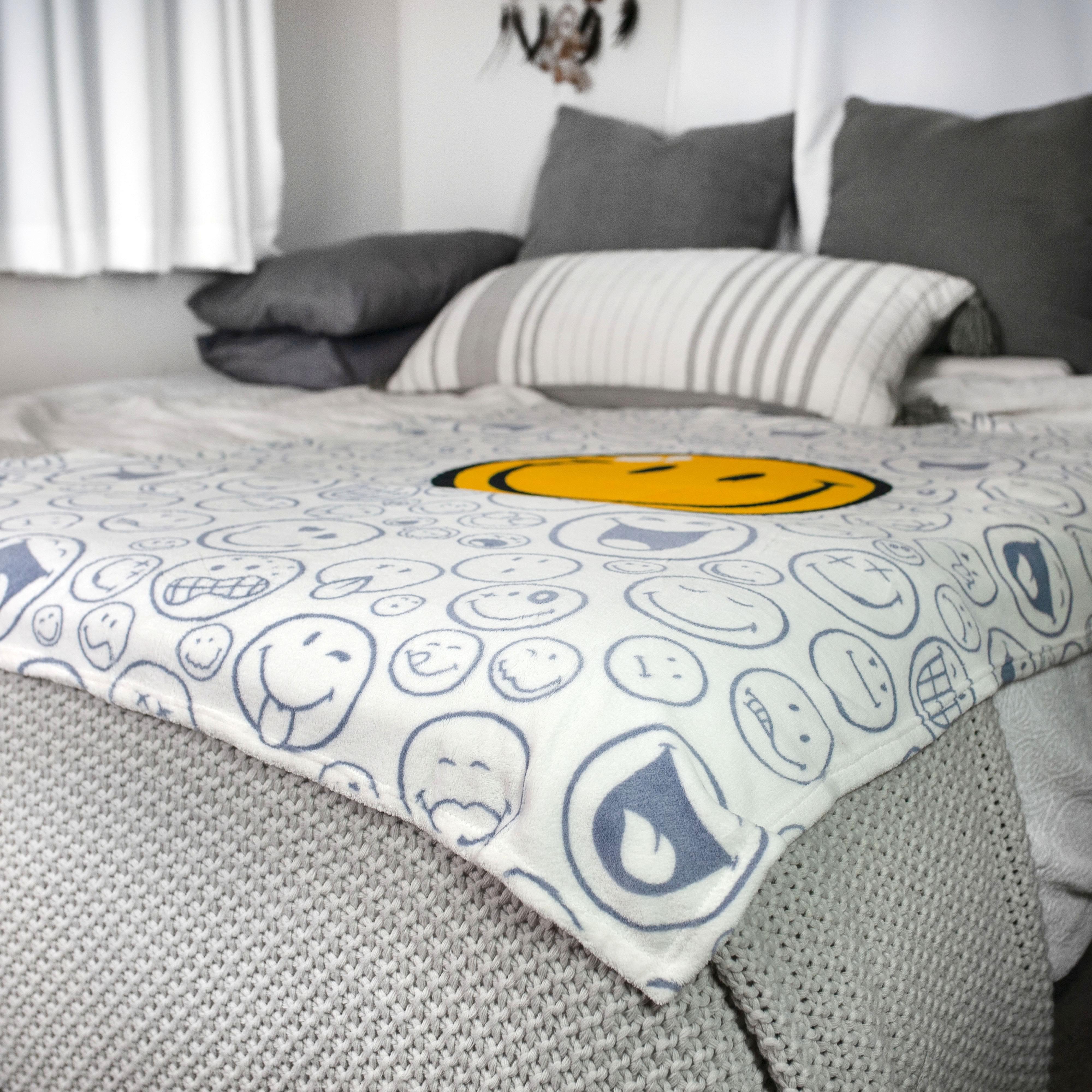 Smiley World Official Soft Throw Blanket - 50 x 60 Inches of Pure Cuteness